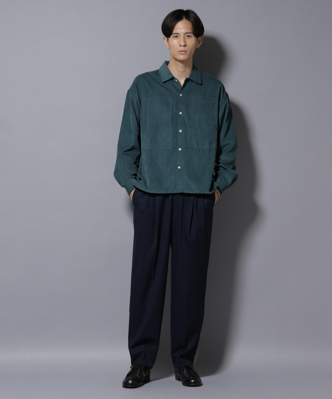 NORMANBROS別注ワイドポケット ピーチ起毛シャツ(セットアップ可)