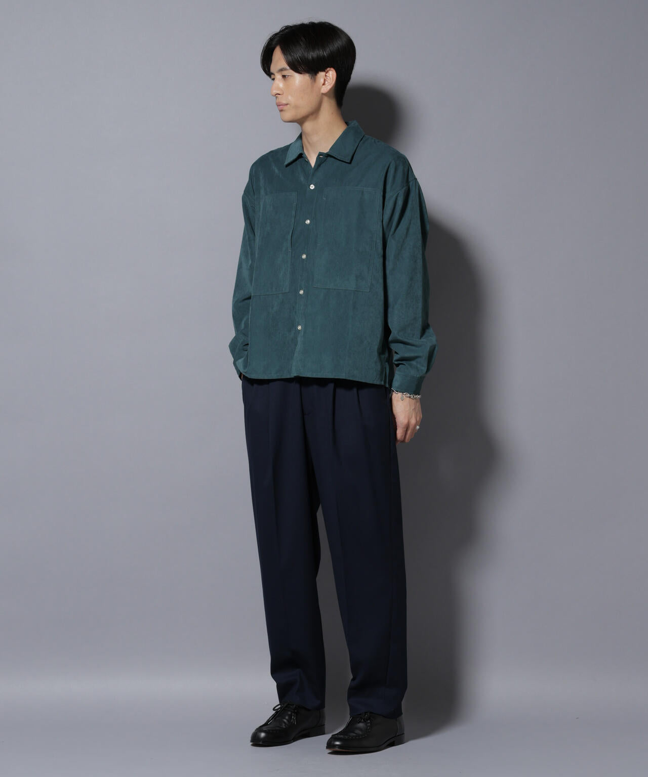 NORMANBROS別注ワイドポケット ピーチ起毛シャツ(セットアップ可)