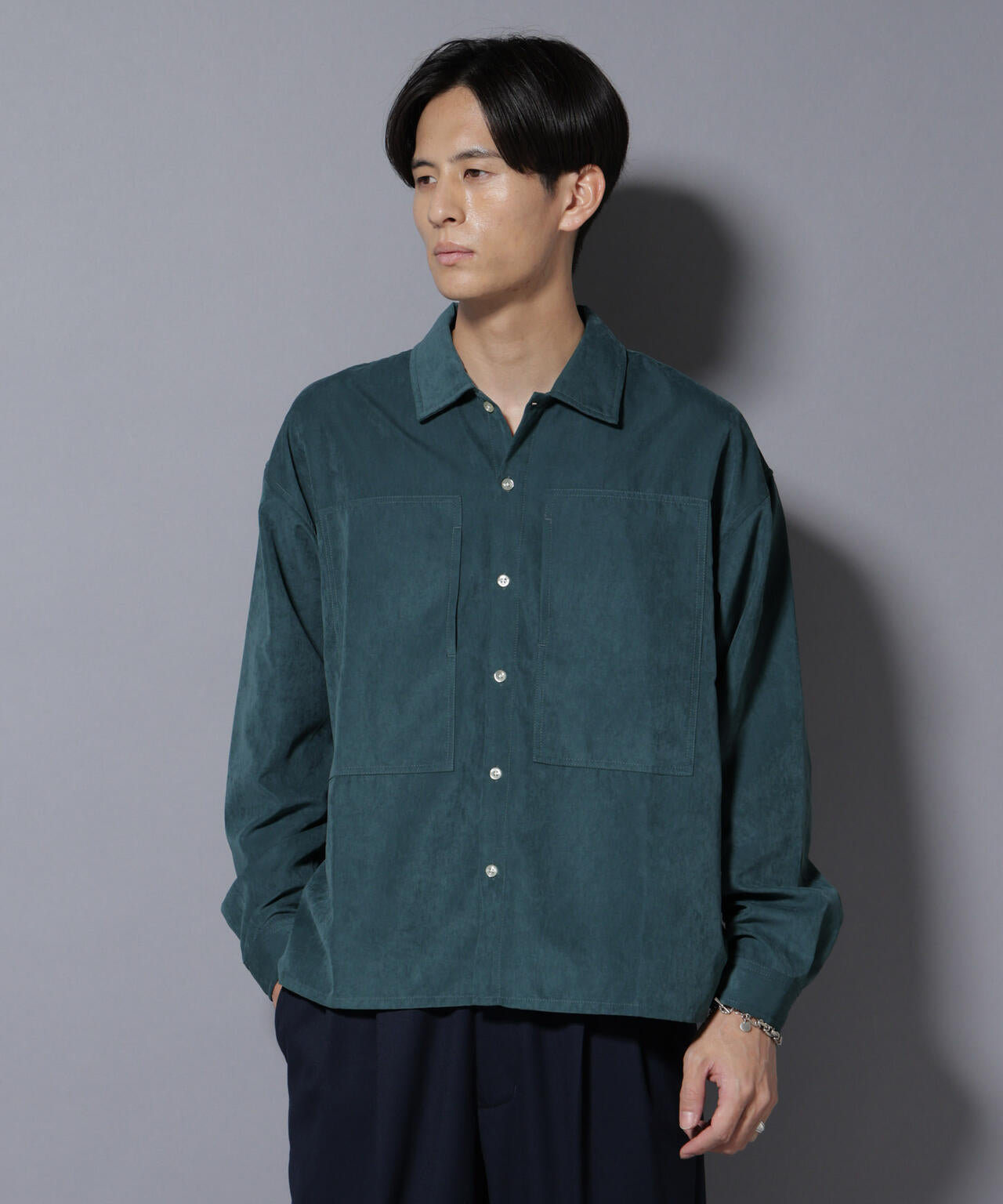 NORMANBROS別注ワイドポケット ピーチ起毛シャツ(セットアップ可)