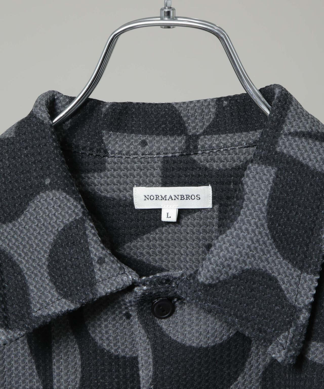 NORMANBROS別注 プリントワッフルシャツ 長袖