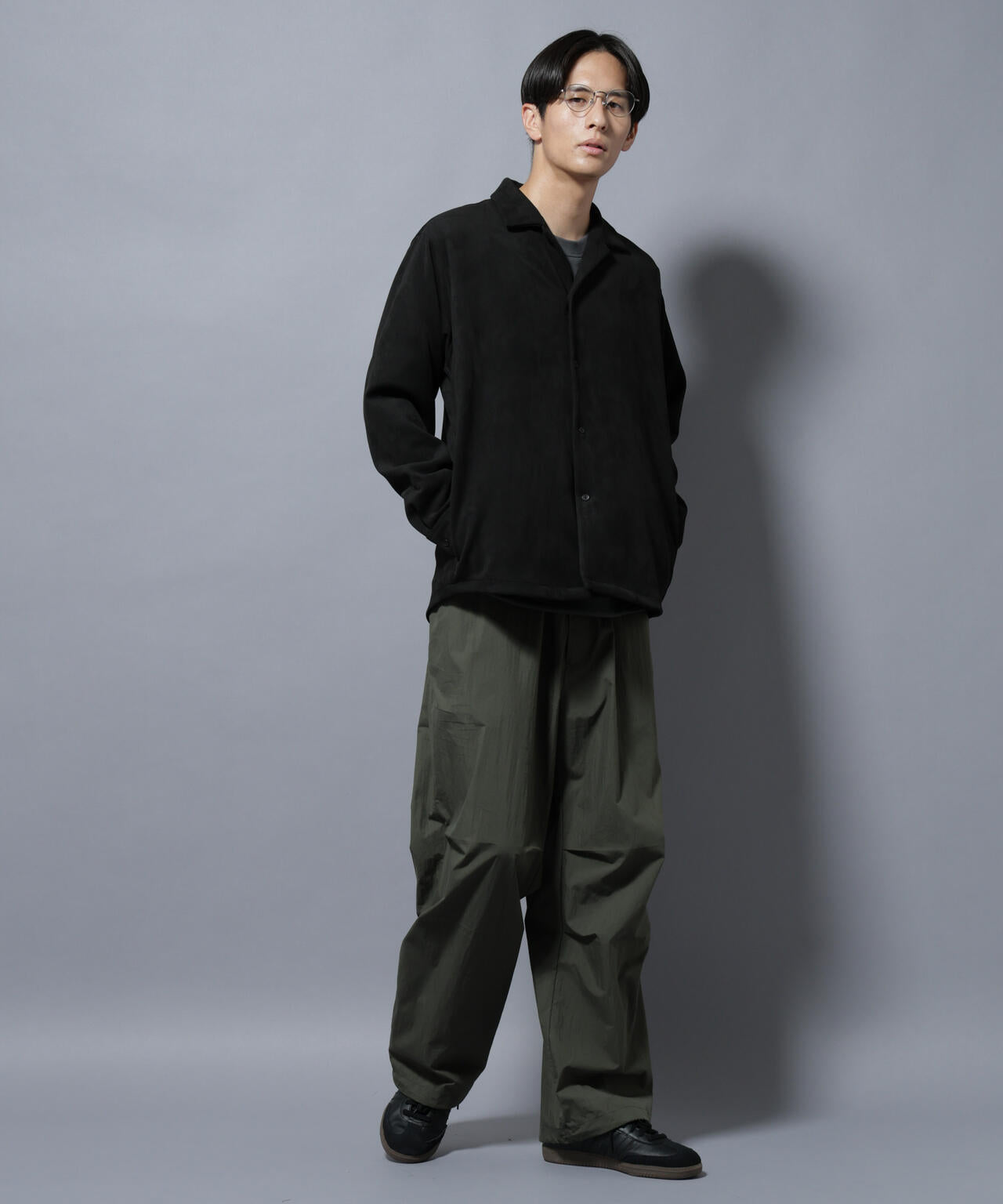 フェイクスエードシャツ 長袖