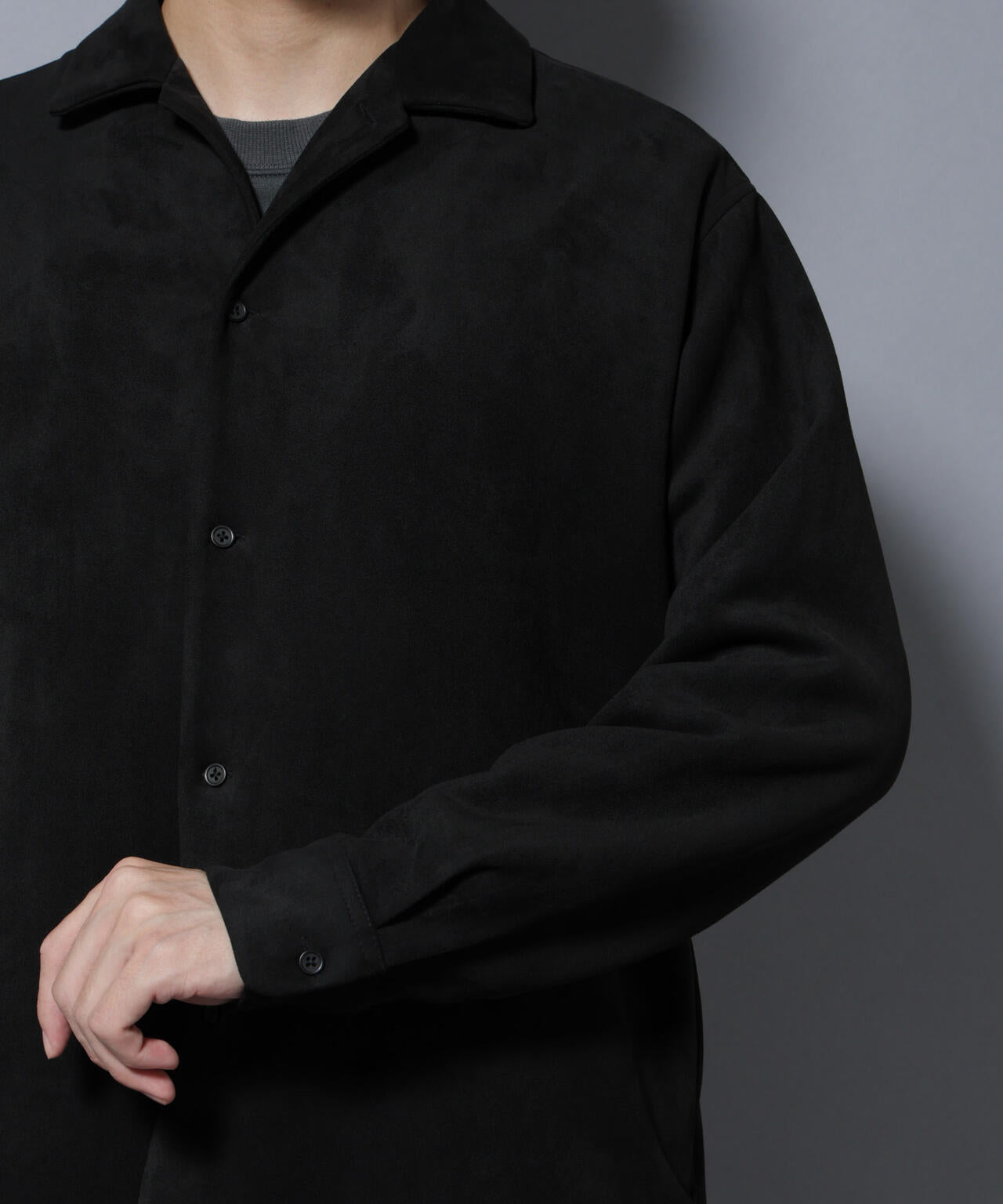 フェイクスエードシャツ 長袖