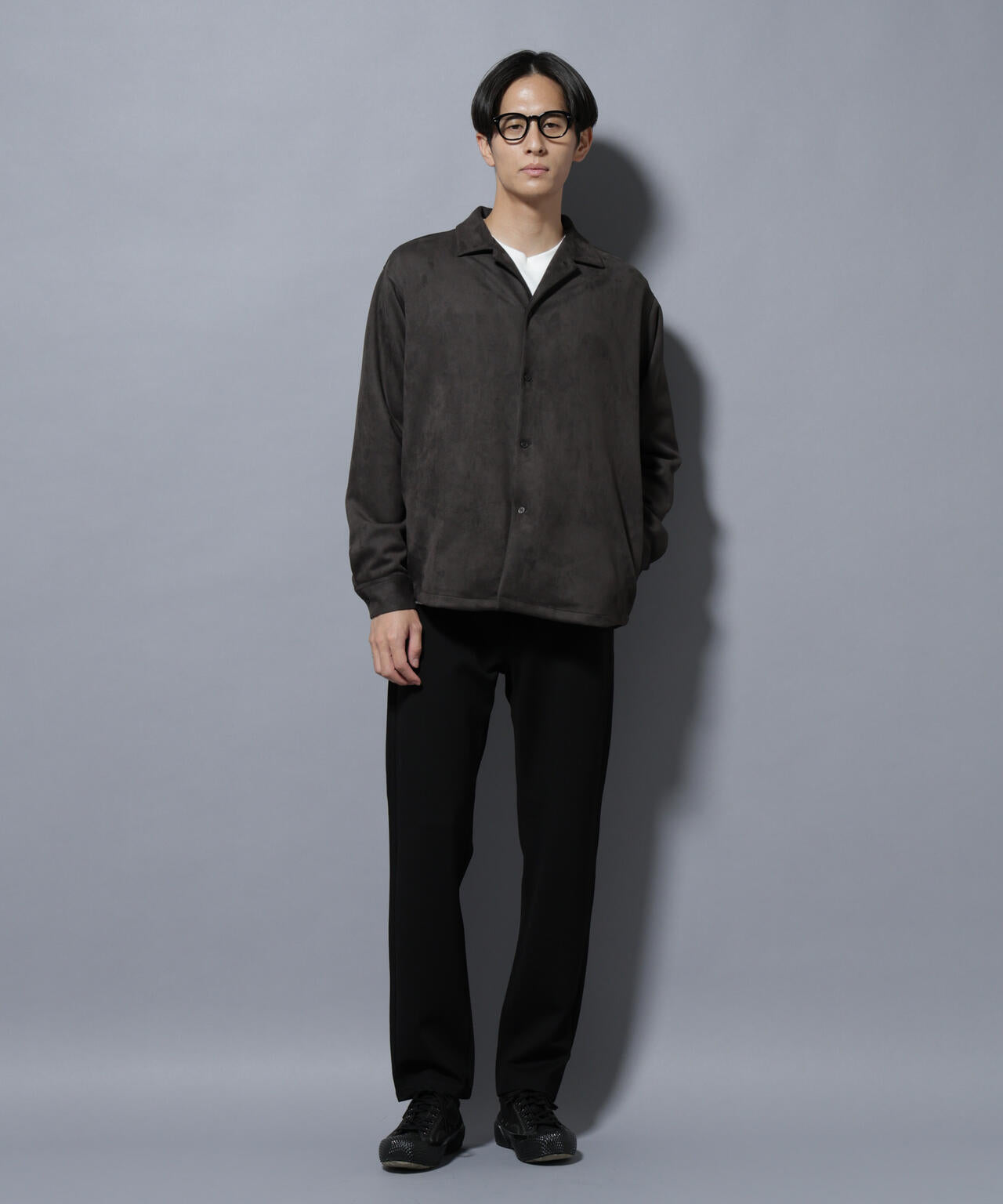 フェイクスエードシャツ 長袖