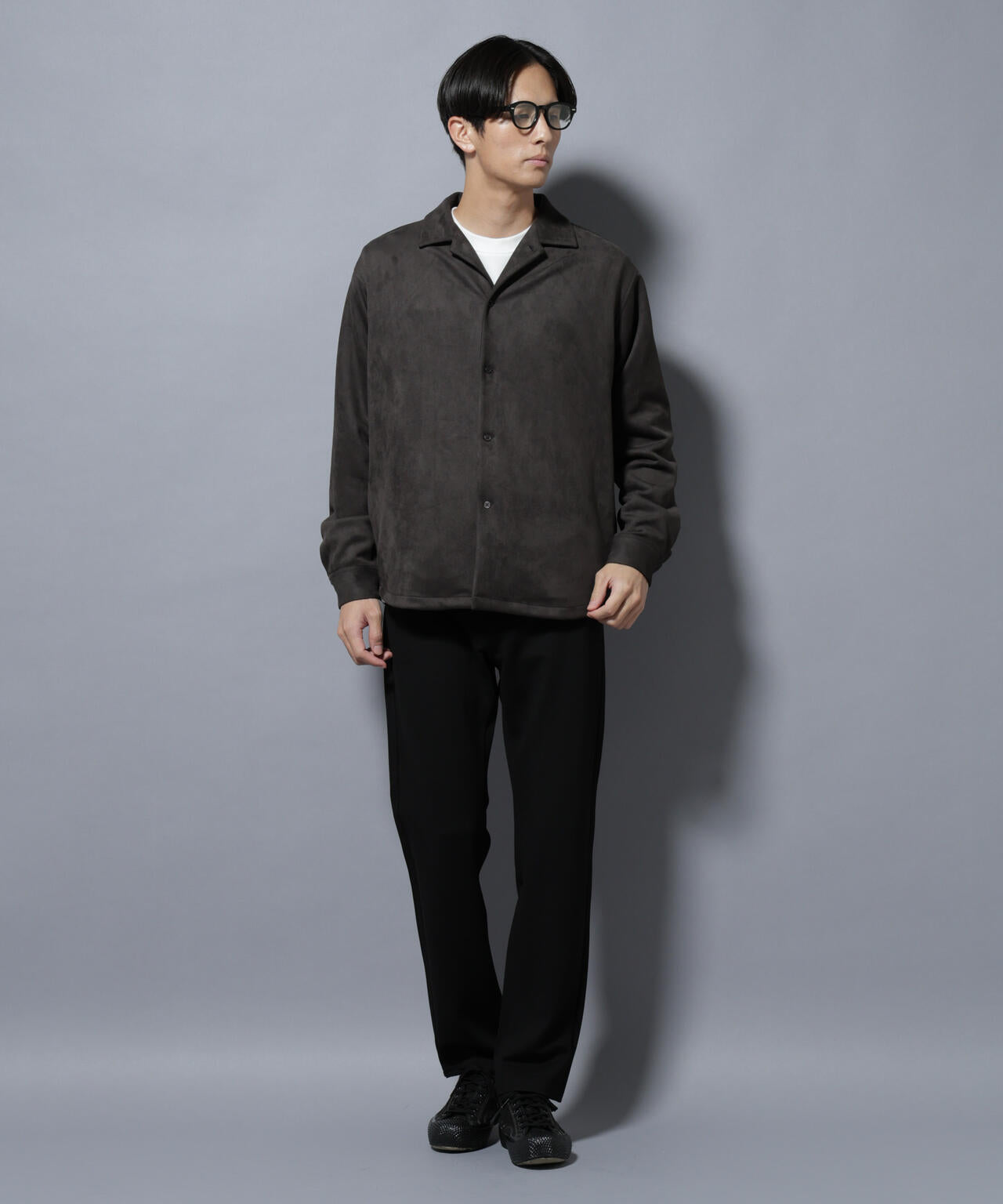 フェイクスエードシャツ 長袖