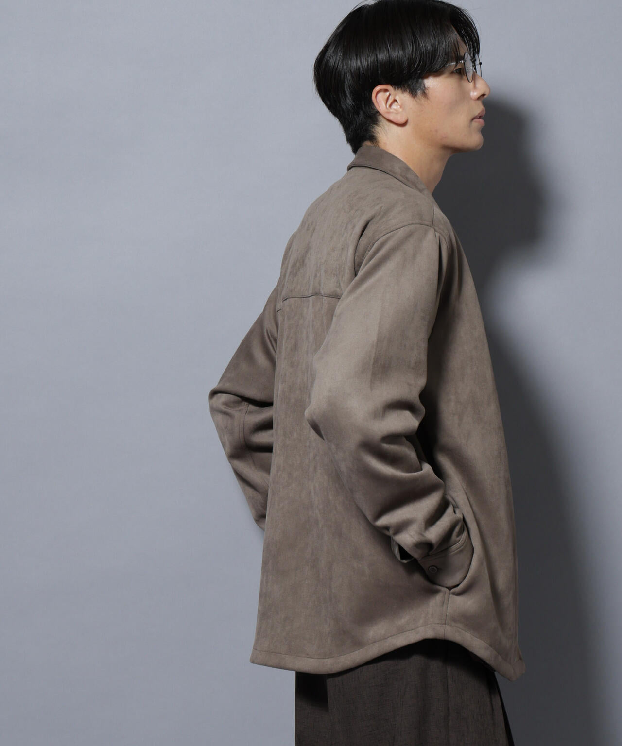 フェイクスエードシャツ 長袖