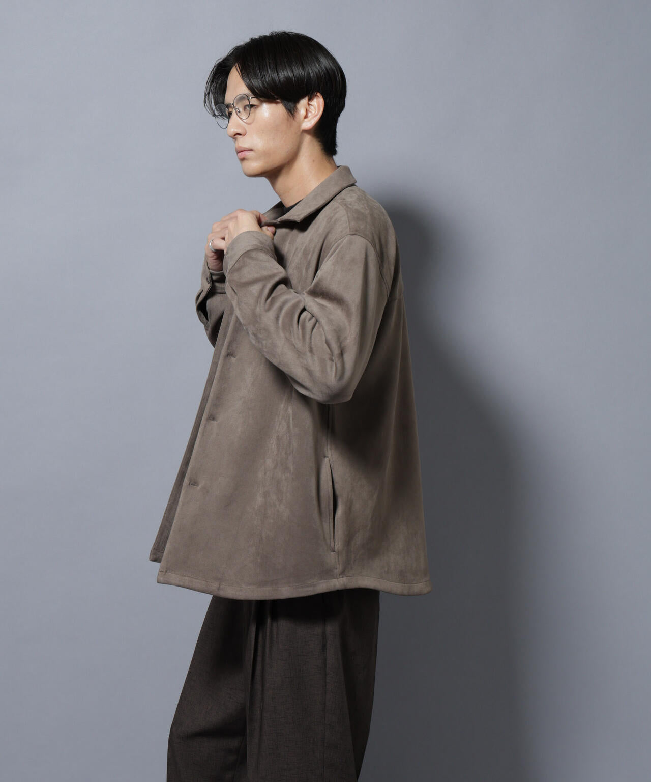 フェイクスエードシャツ 長袖 | NANO universe（ナノ・ユニバース