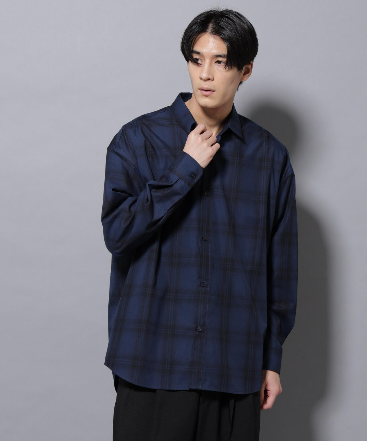 ビッグドレープチェックシャツ 長袖 | NANO universe（ナノ