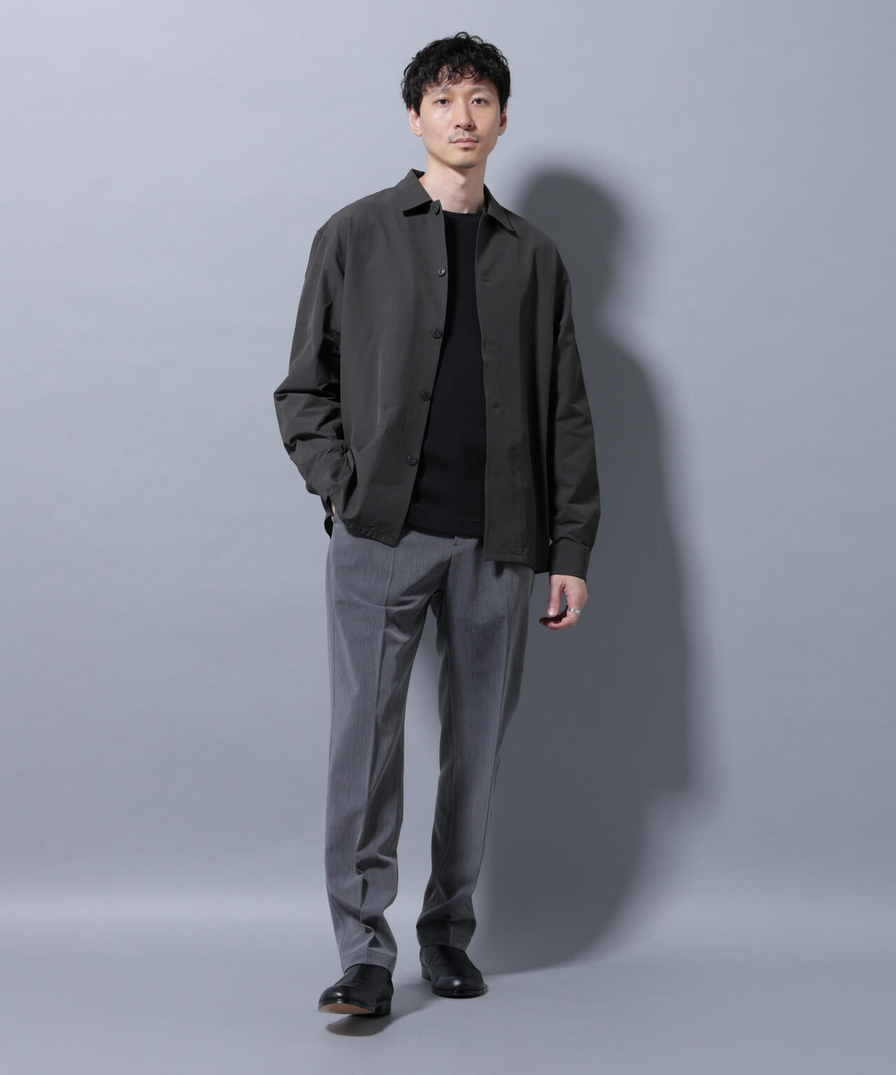 ストレッチワイドシャツブルゾン(セットアップ可)