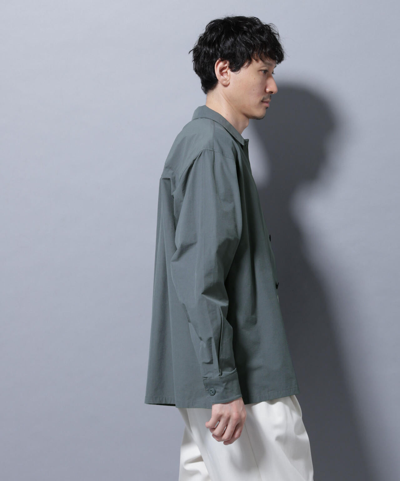 ストレッチワイドシャツブルゾン(セットアップ可)