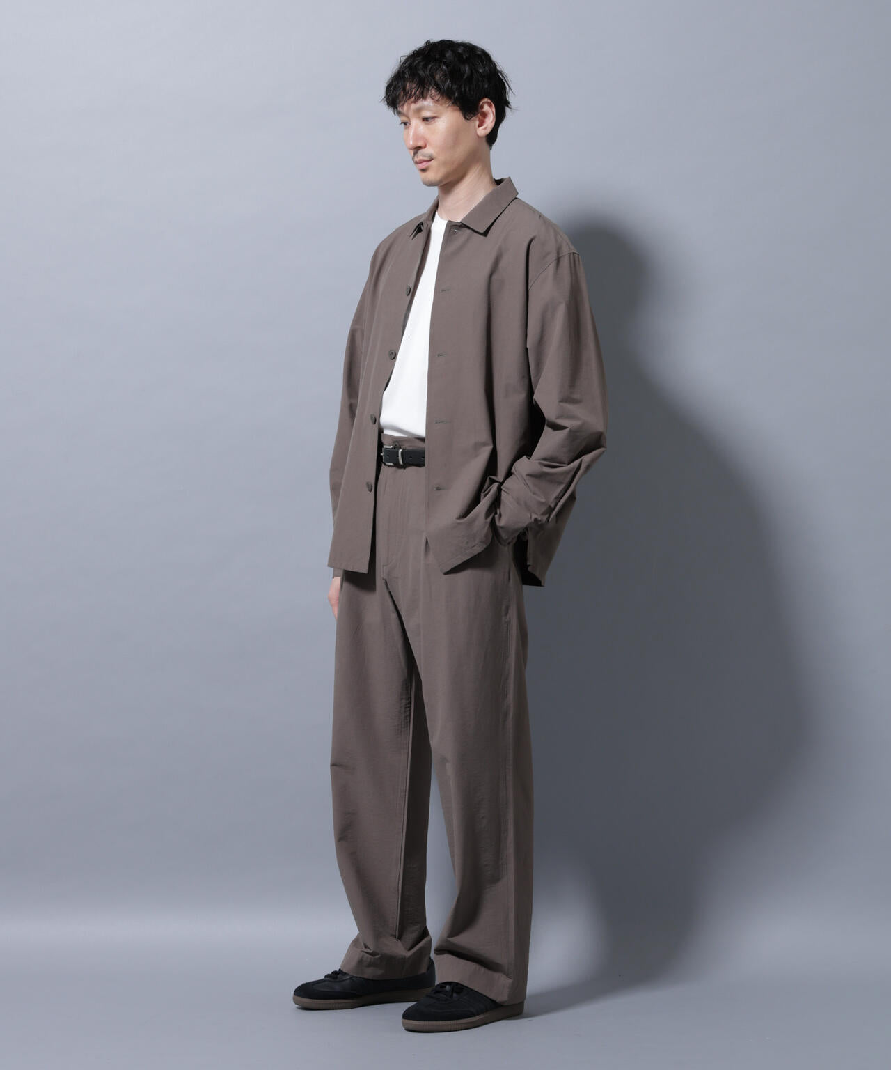 ストレッチワイドシャツブルゾン(セットアップ可)