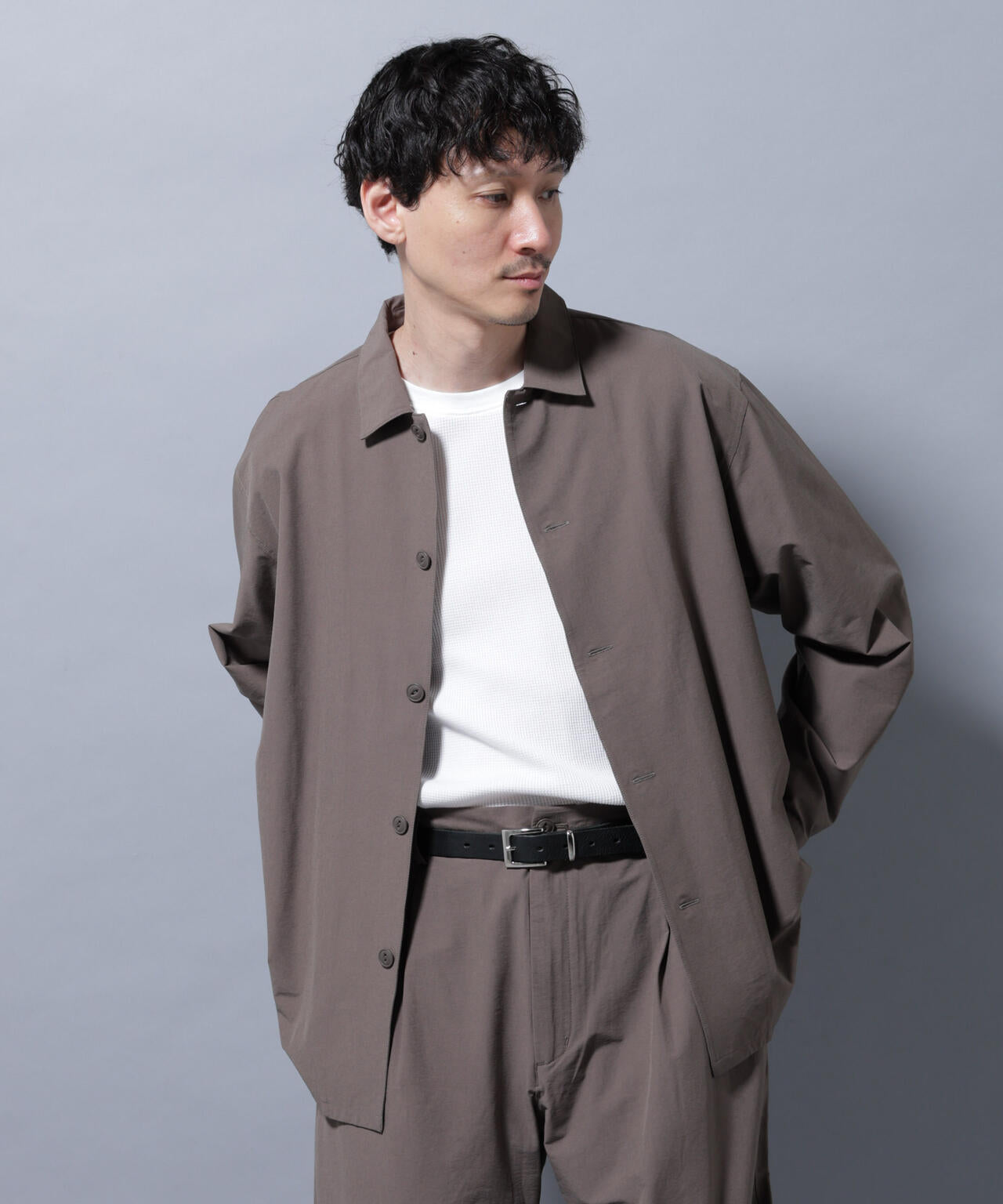 ストレッチワイドシャツブルゾン(セットアップ可)