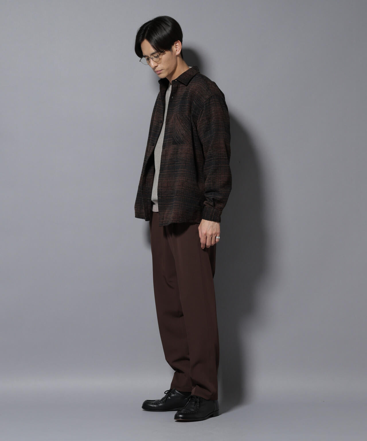 モールチェックシャツ 長袖