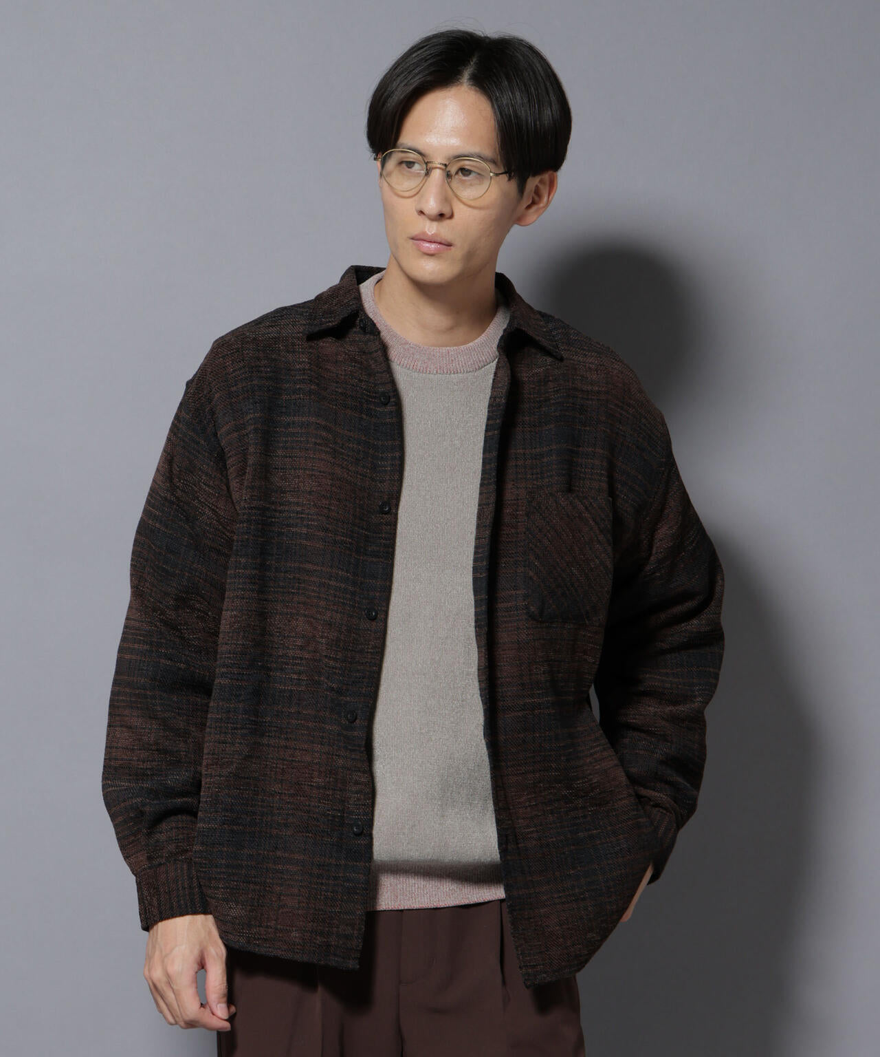 モールチェックシャツ 長袖