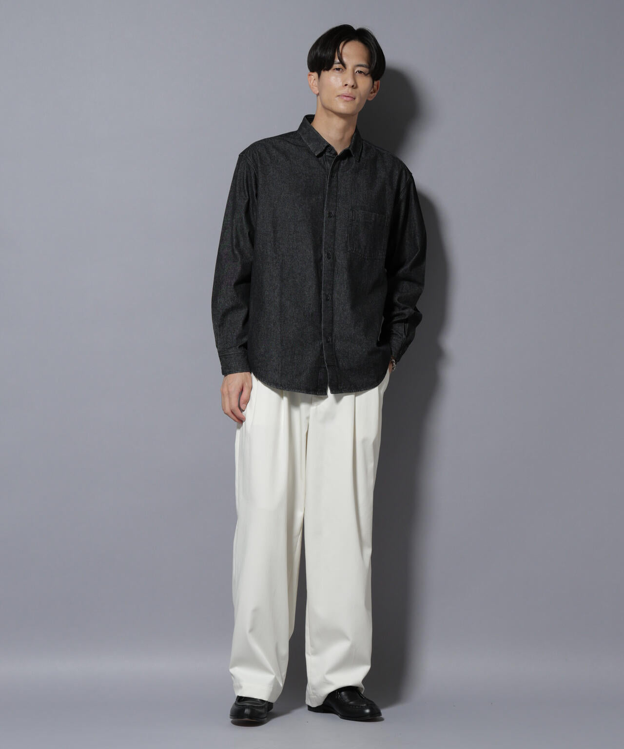 ライトオンスデニムシャツ 長袖