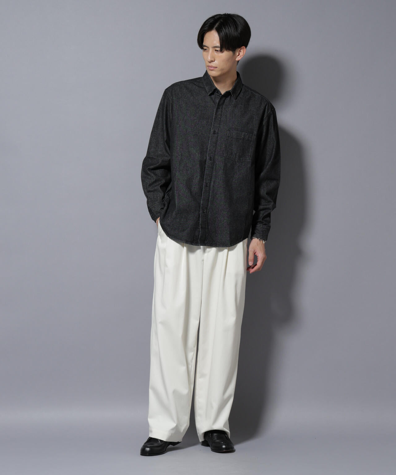 ライトオンスデニムシャツ 長袖