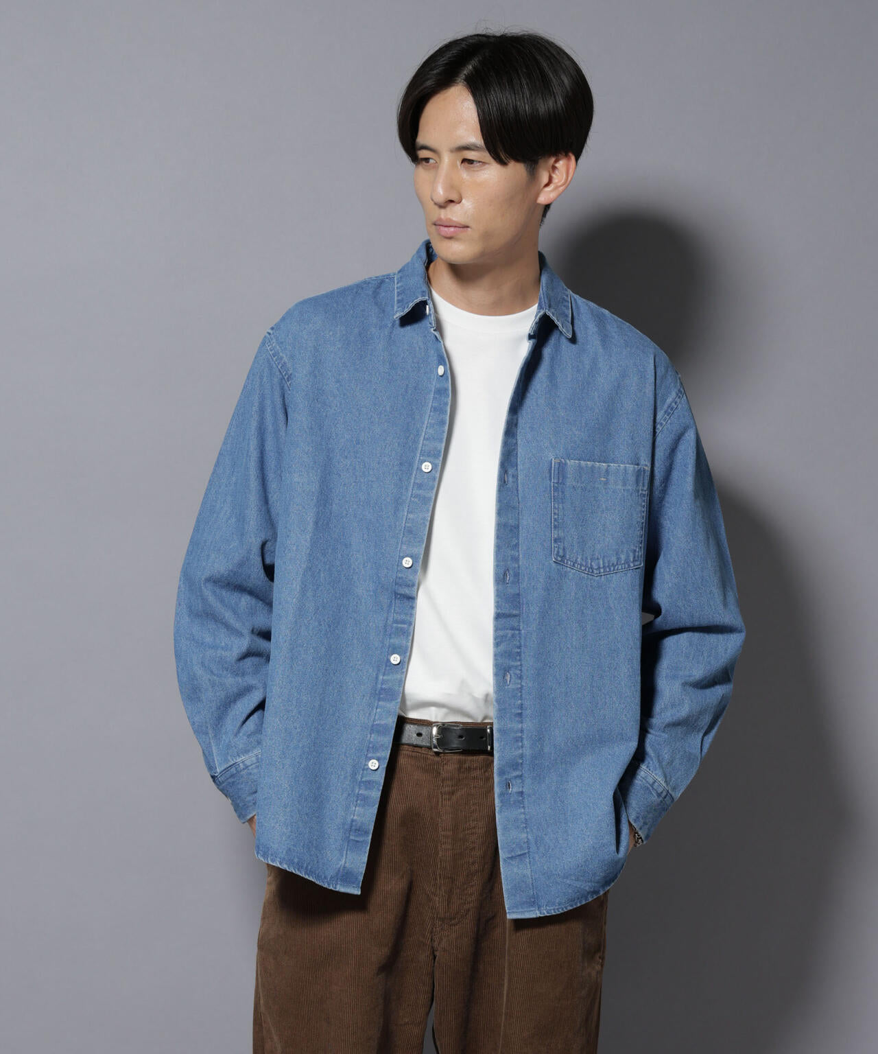 ライトオンスデニムシャツ 長袖