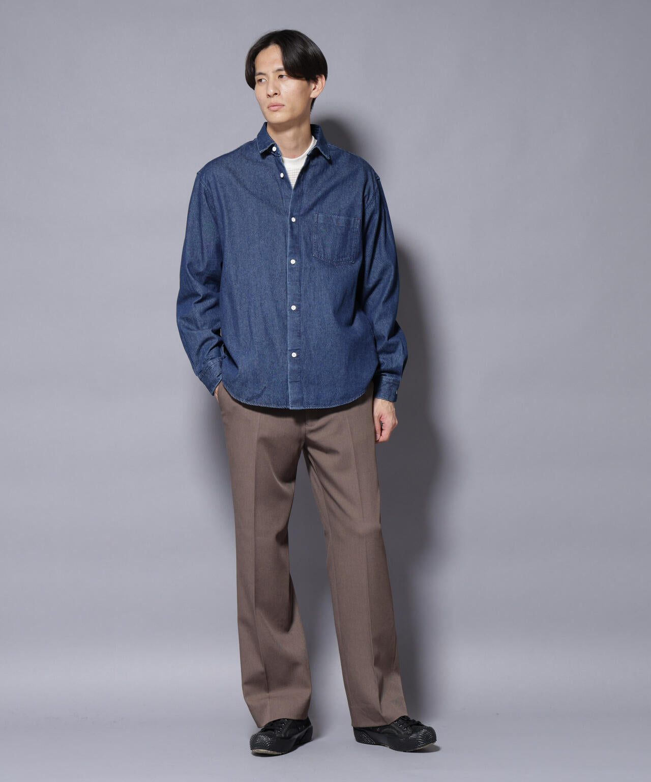 ライトオンスデニムシャツ 長袖