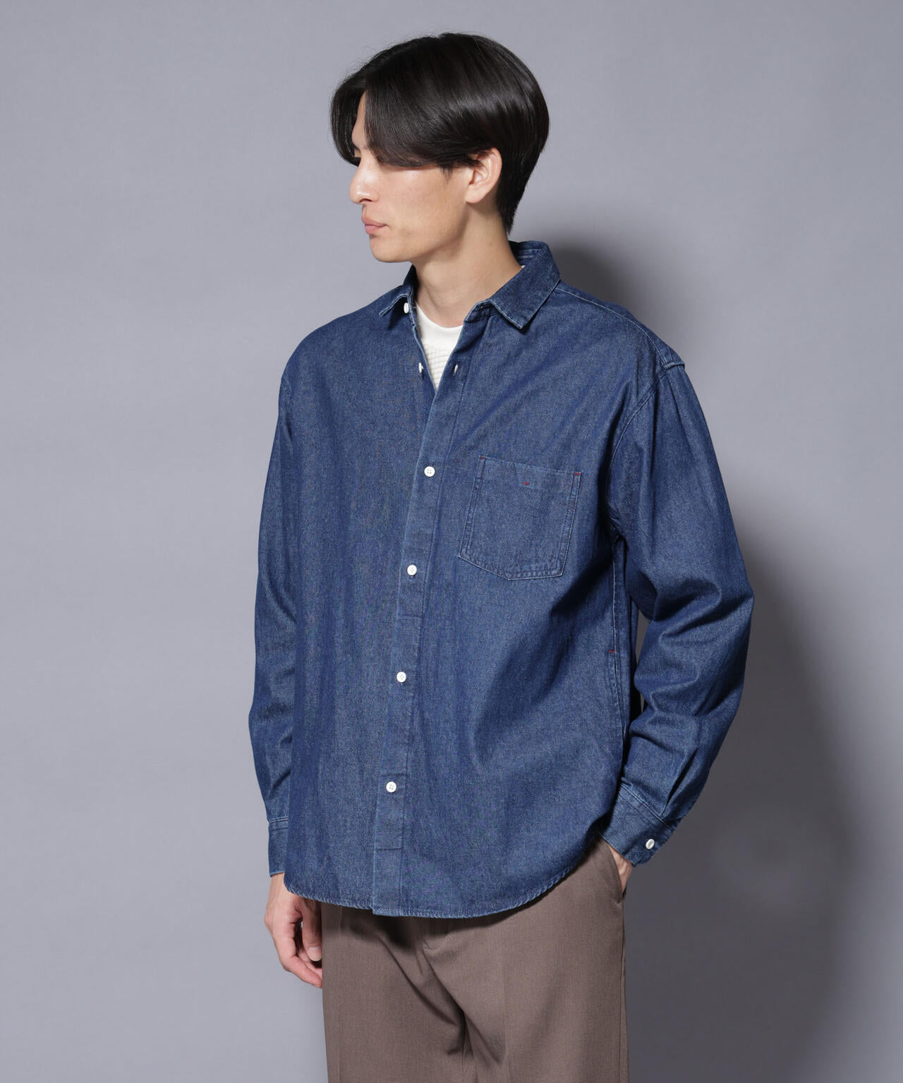 ライトオンスデニムシャツ 長袖