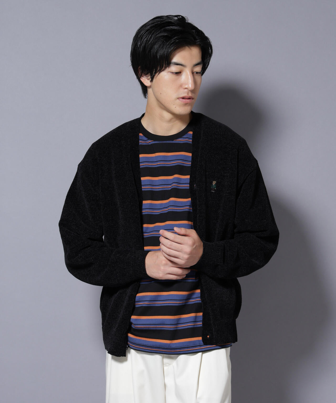 ナノベアモールニットカーディガン