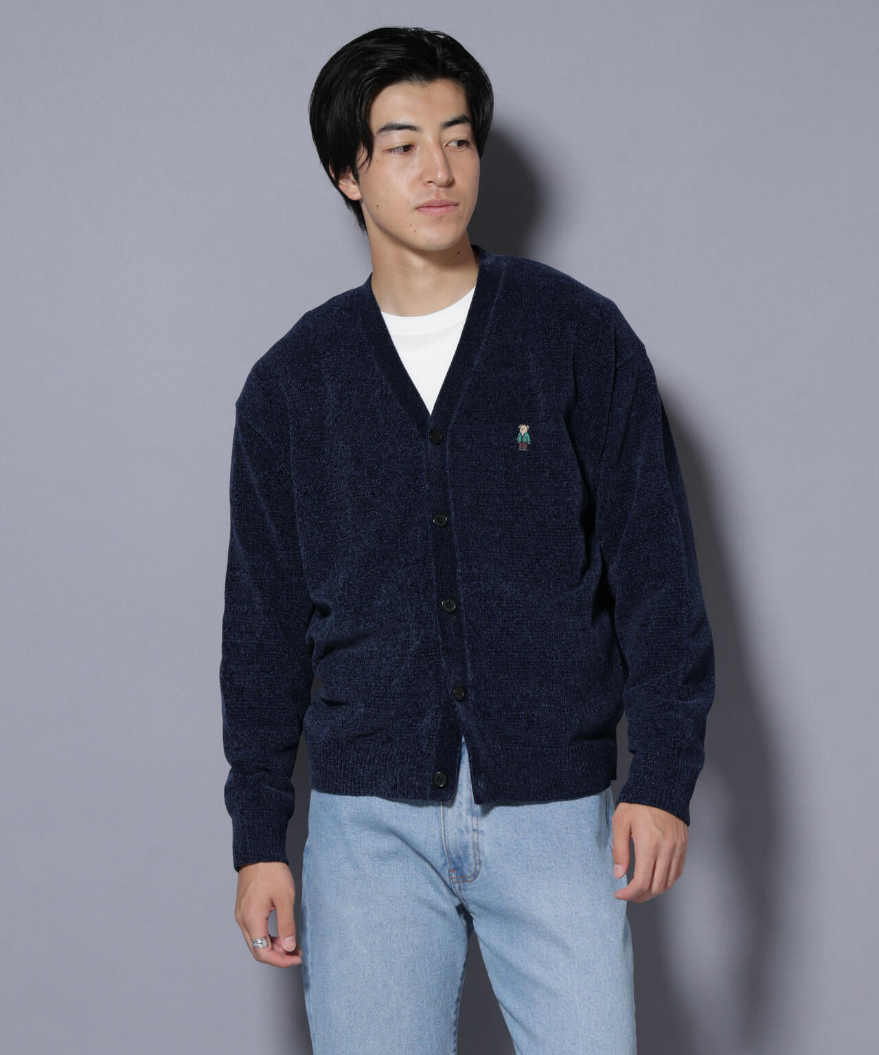 ナノベアモールニットカーディガン