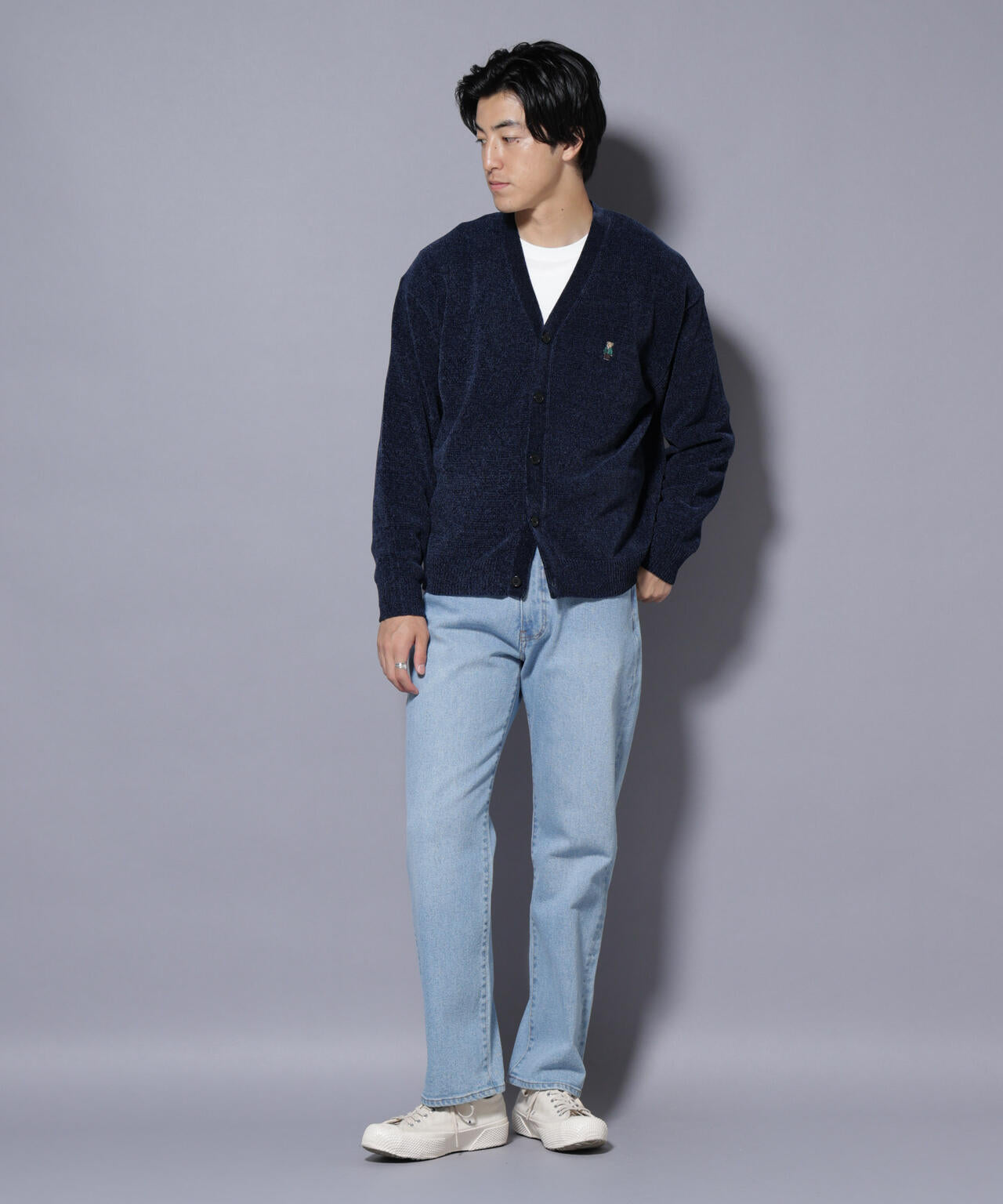 ナノベアモールニットカーディガン