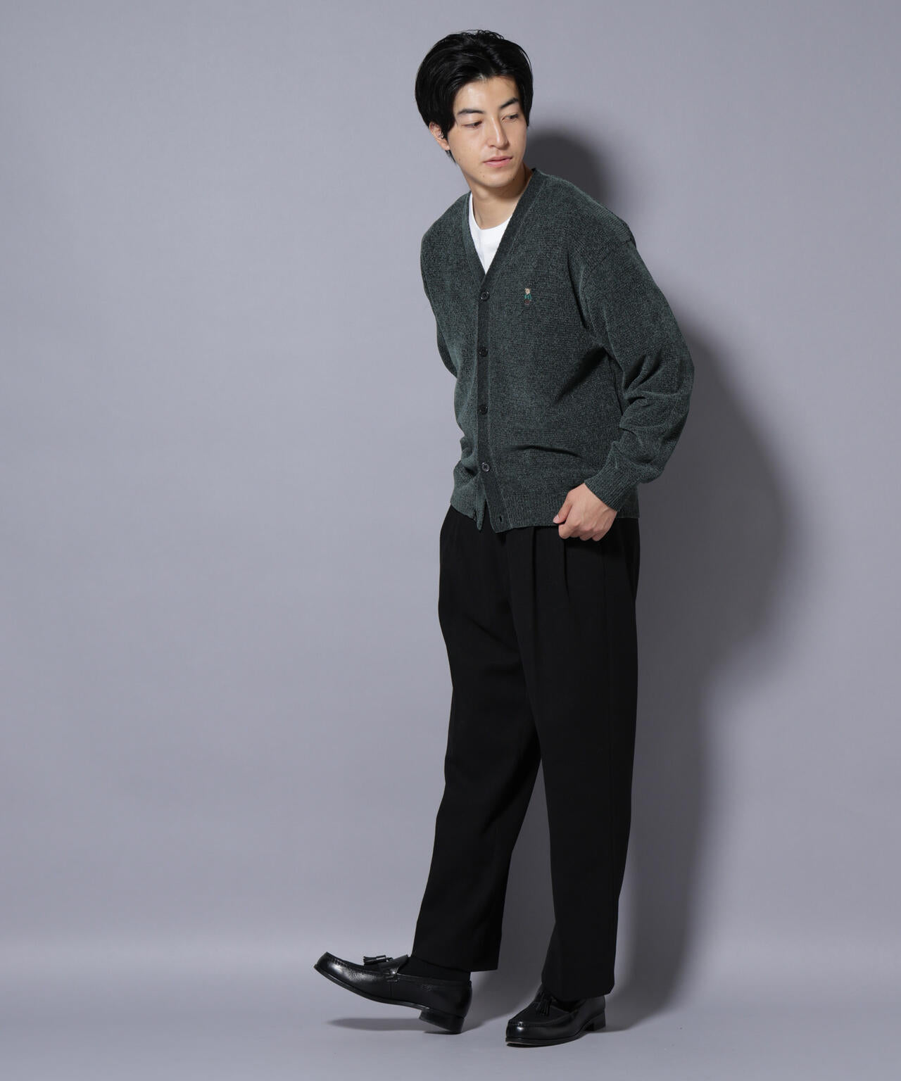 ナノベアモールニットカーディガン