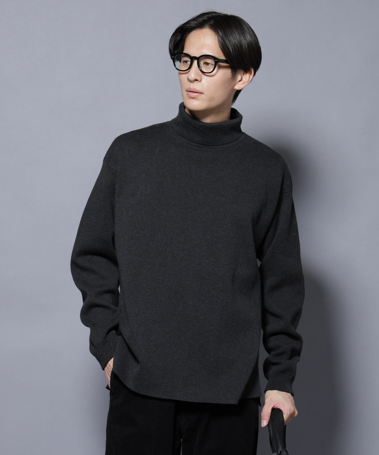 ミラノリブ ワイドタートルネックニット