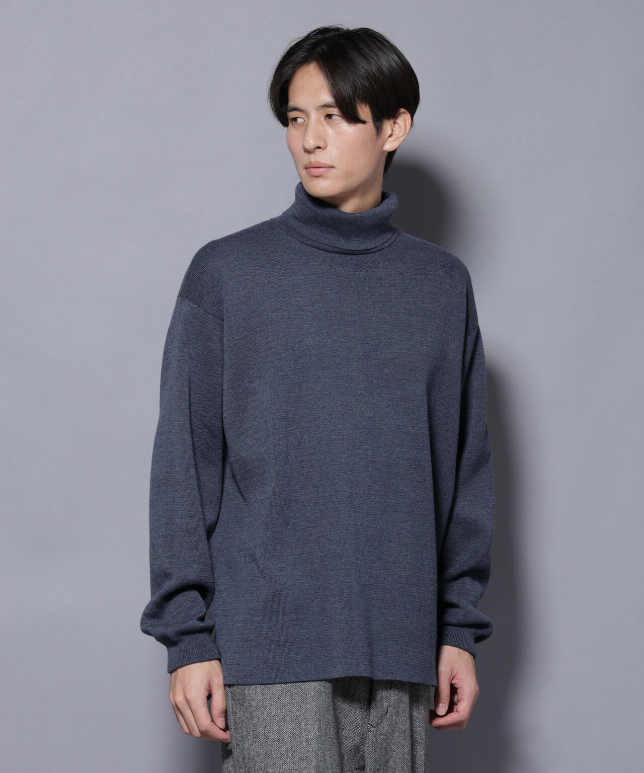 ミラノリブ ワイドタートルネックニット