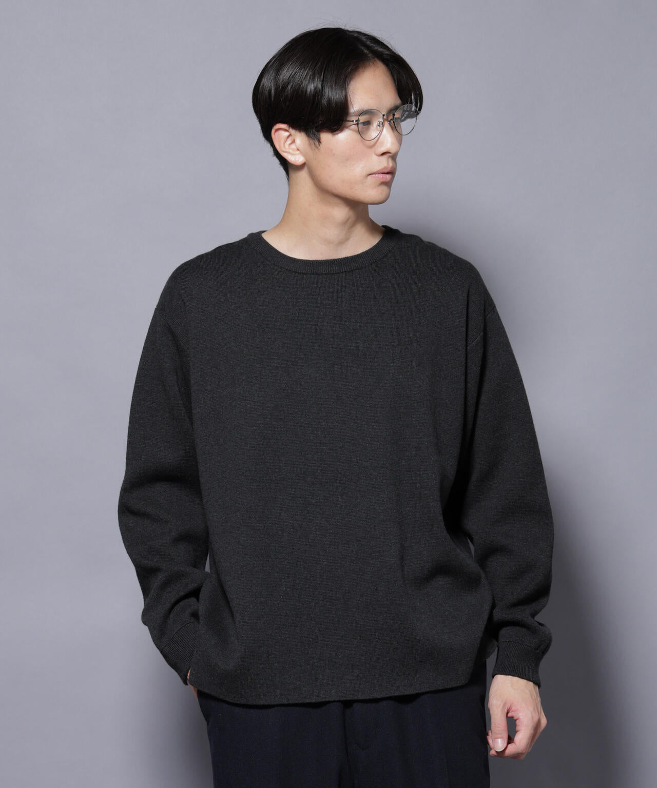 ミラノリブ ワイドクルーネックニット | NANO universe（ナノ