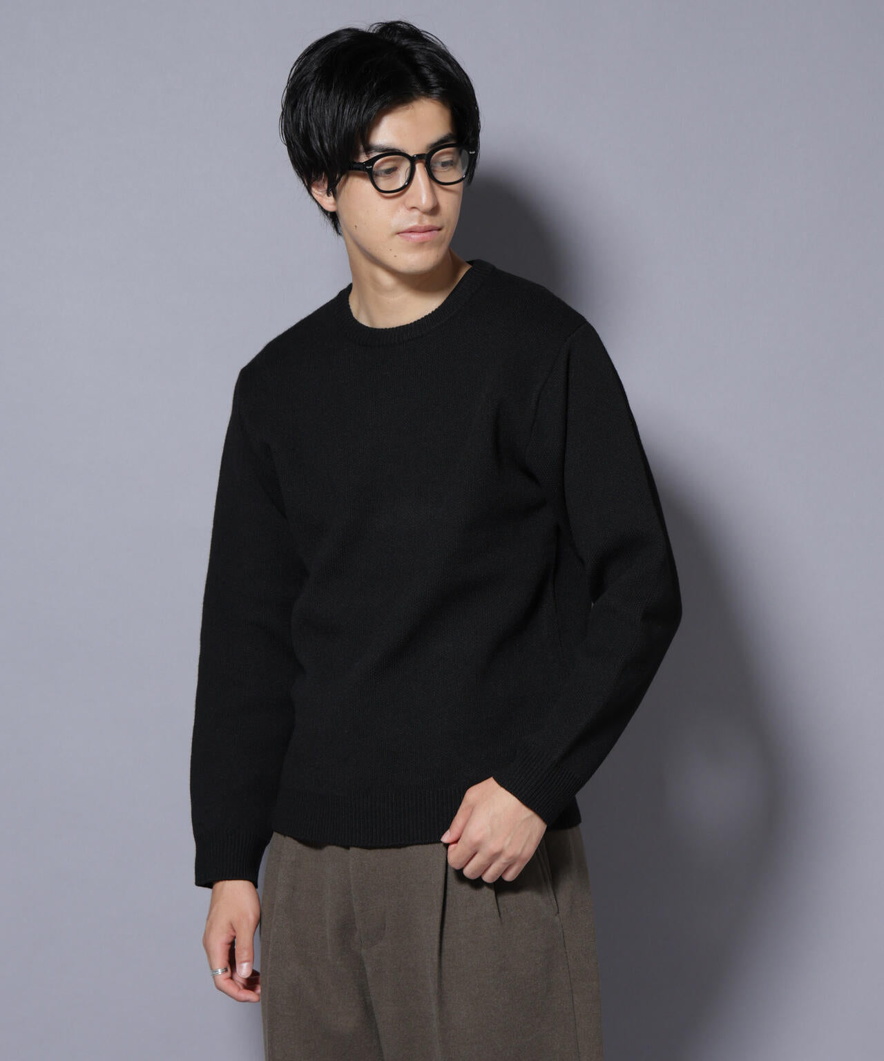 PBTストレッチクルーネックニット | NANO universe（ナノ・ユニバース