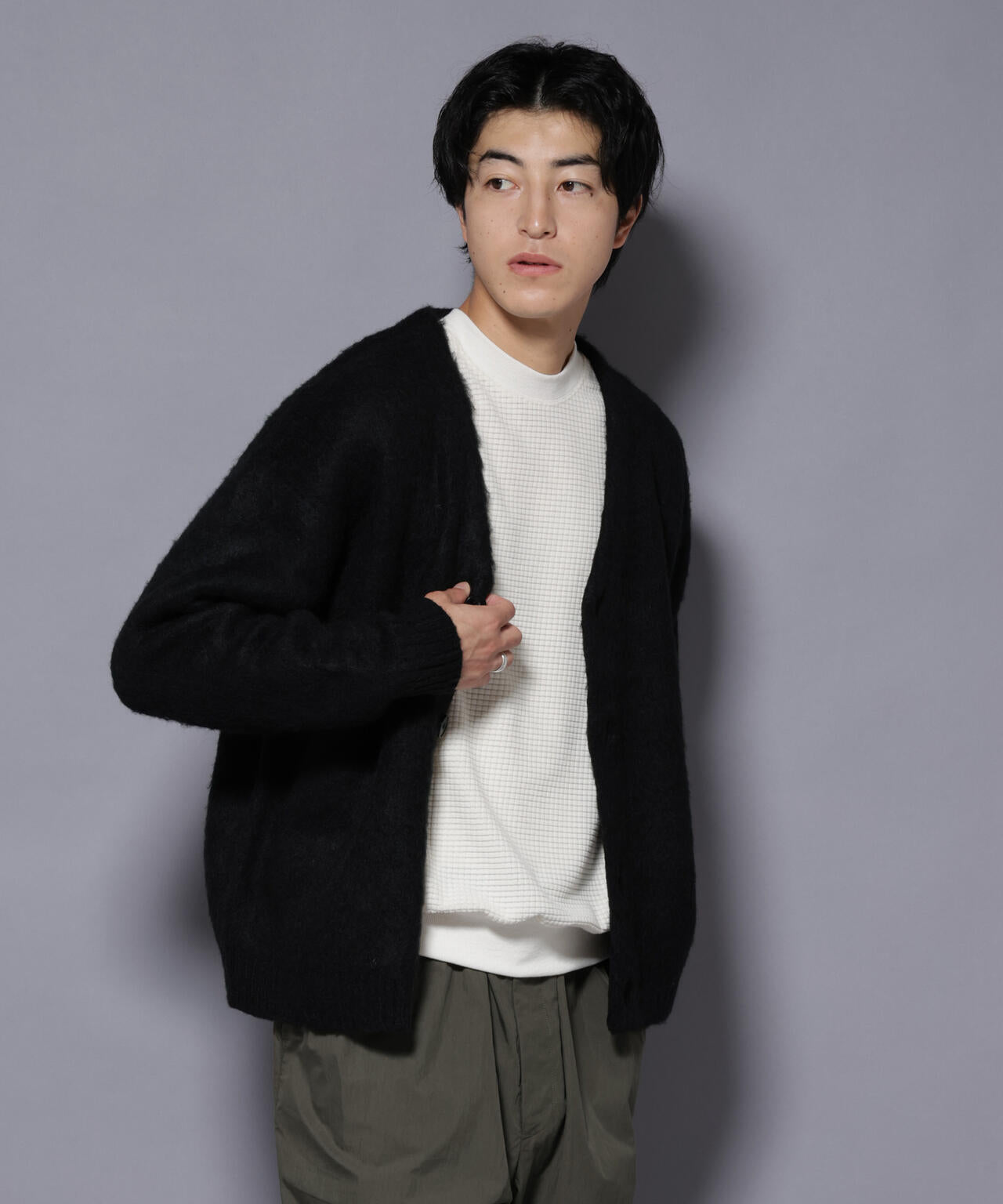 モヘヤライクニットカーディガン