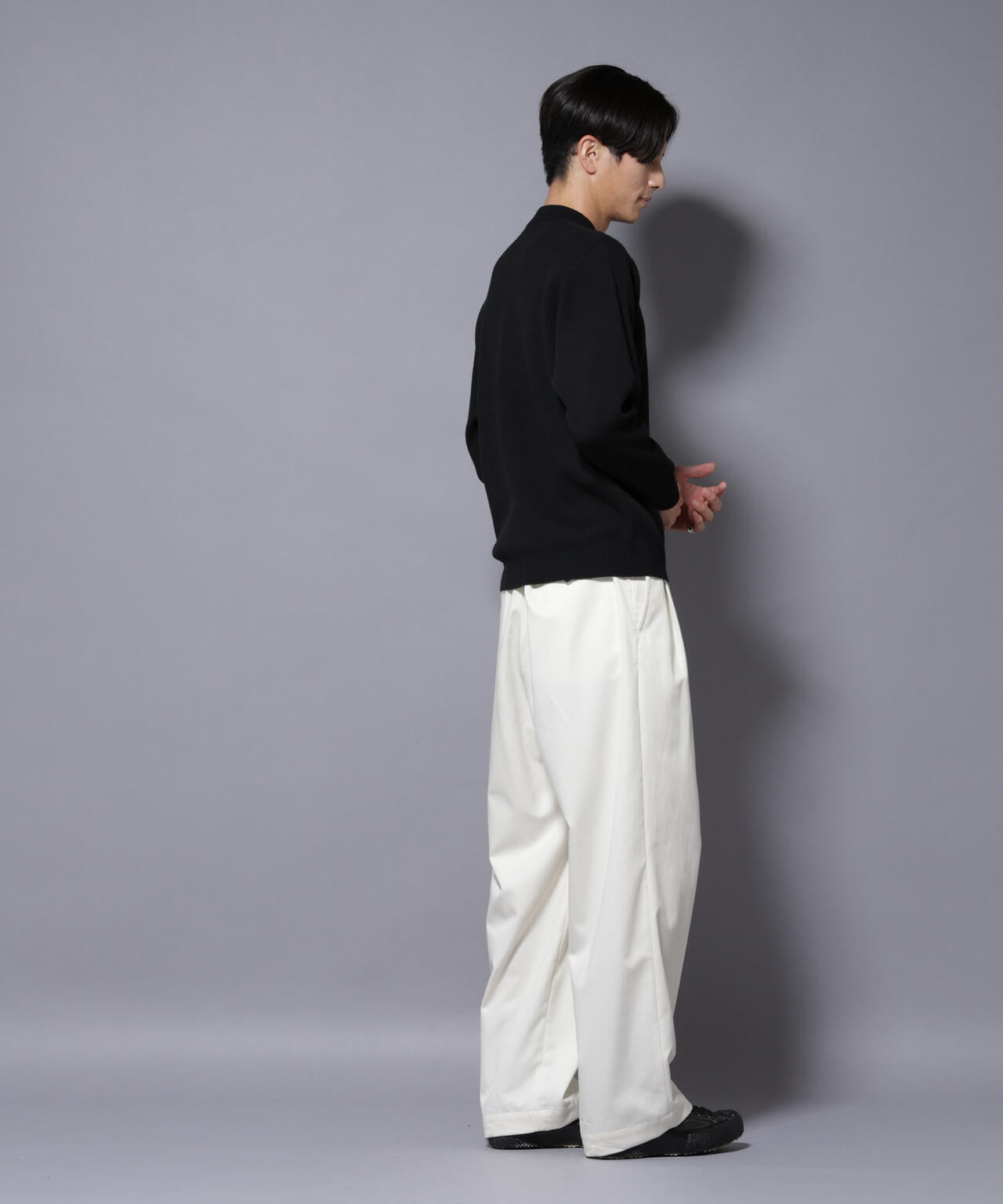 美品17万 TOM FORD モックネック ニット カシミア シルク 48 MOONCASTLE（ムーンキャッスル） カシミア シルク ラムウール モック