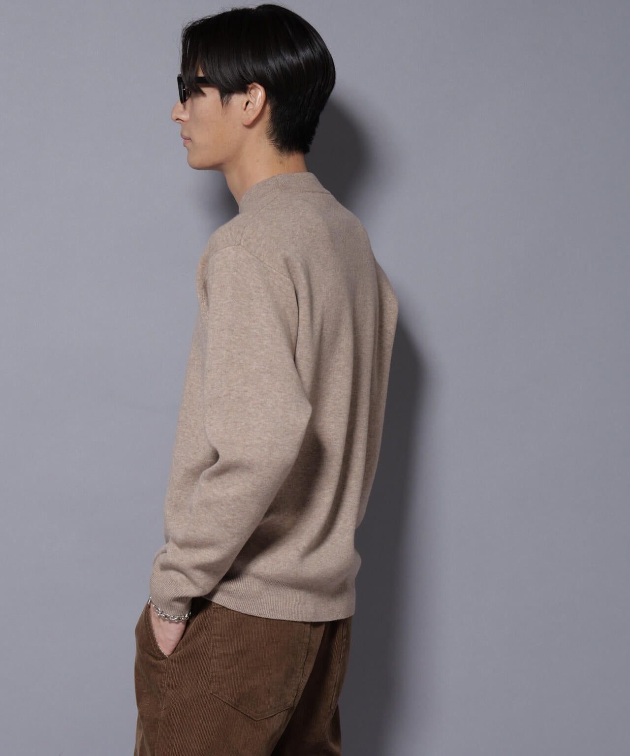 シルク混モックネックニット | NANO universe（ナノ・ユニバース