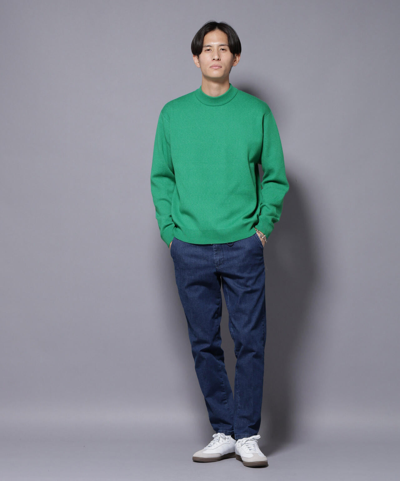 シルク混モックネックニット | NANO universe（ナノ・ユニバース