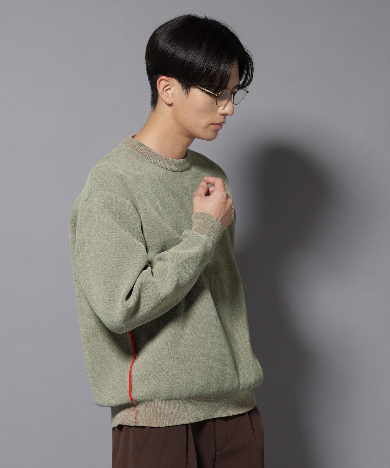 モールヤーンダブルフェイスクルーネックニット | NANO universe（ナノ