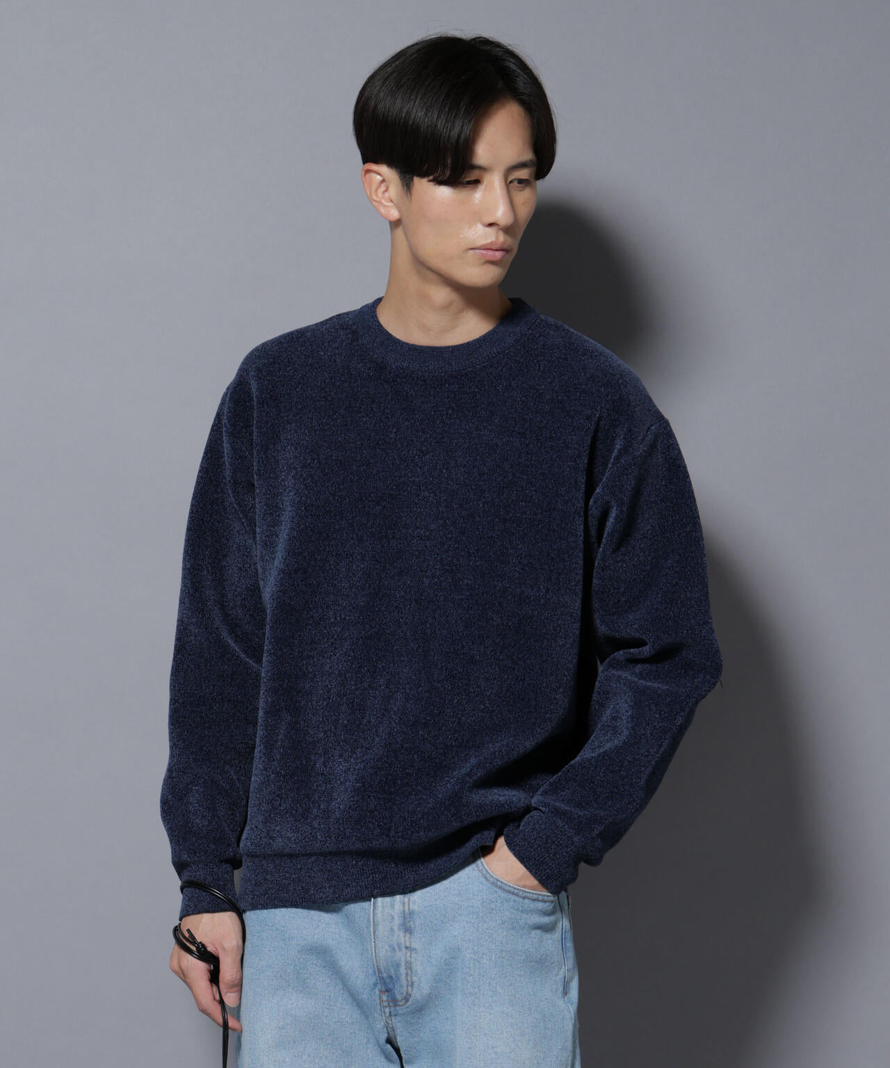 モールヤーンダブルフェイスクルーネックニット | NANO universe（ナノ