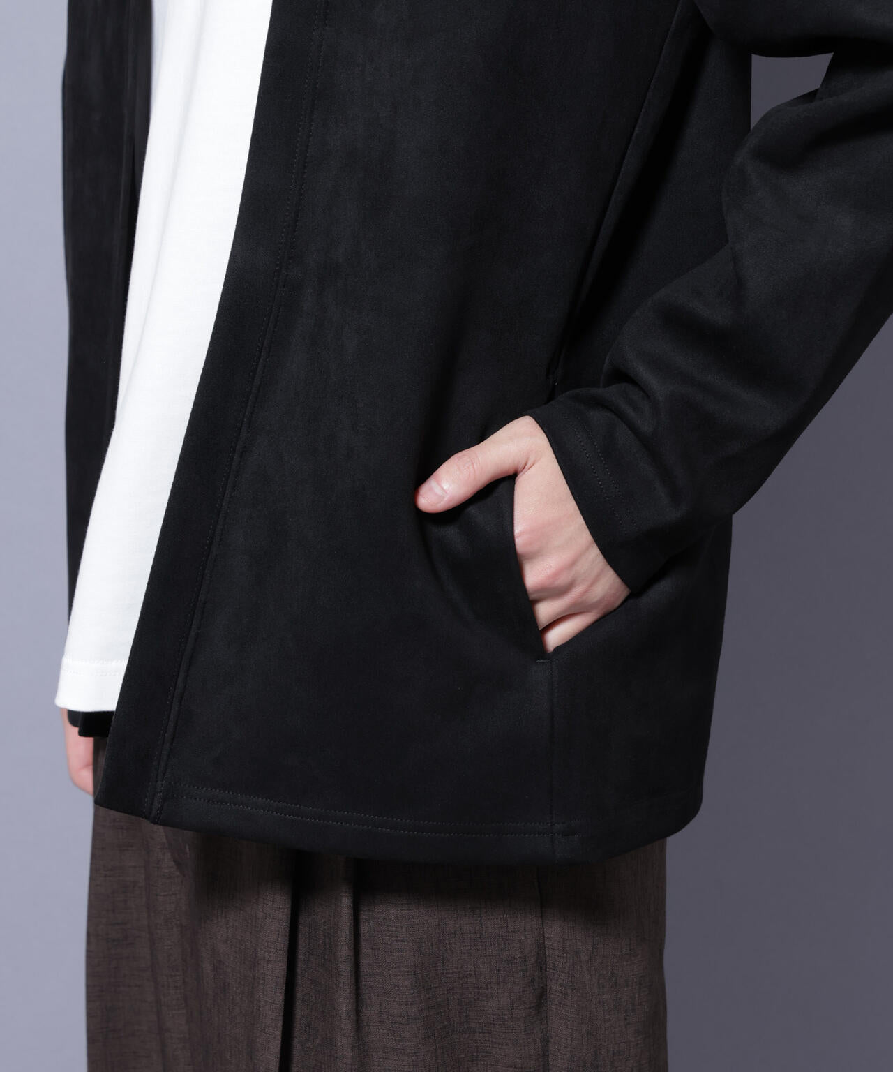 フェイクスエードトッパーカーディガン