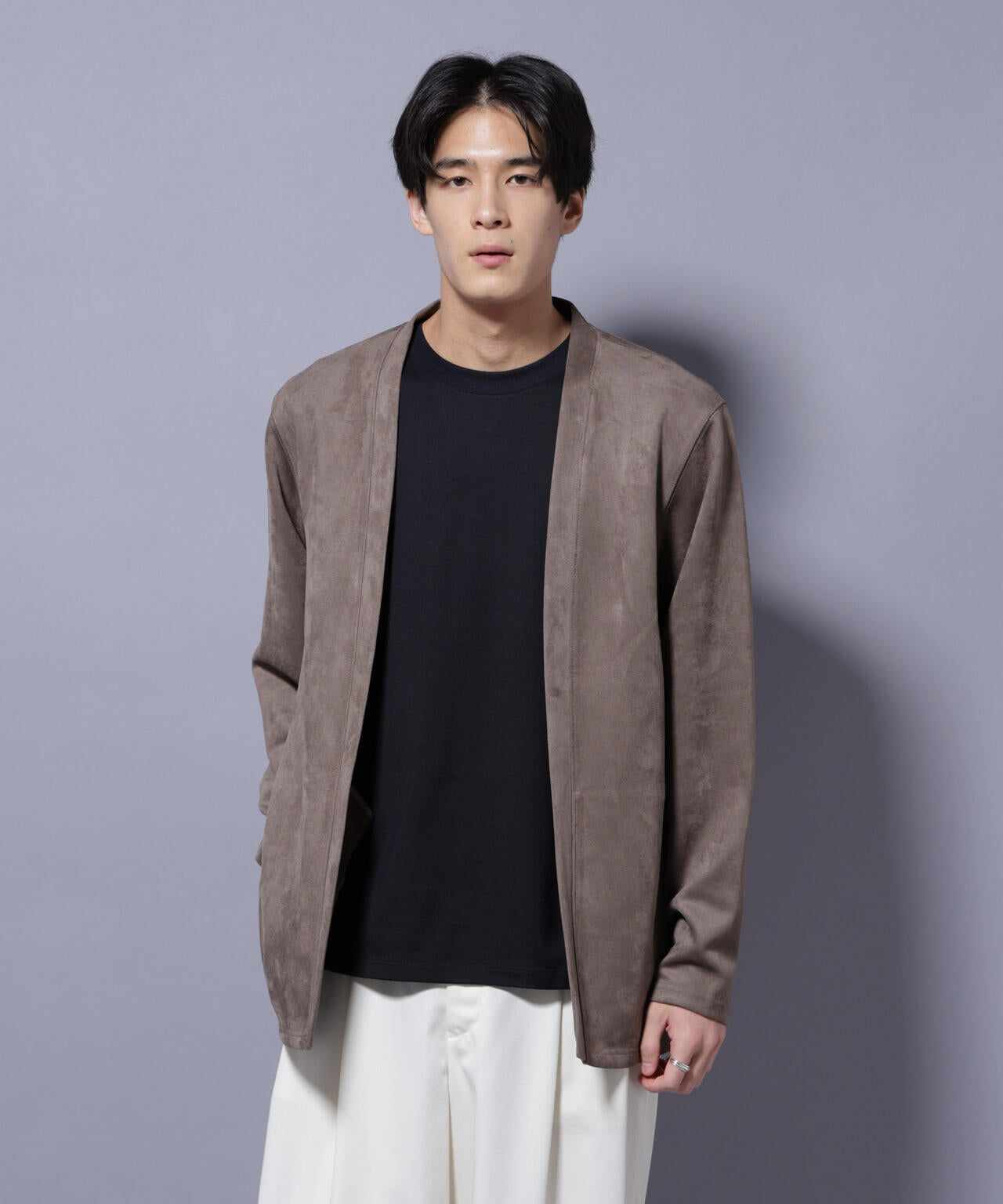 フェイクスエードトッパーカーディガン | NANO universe（ナノ