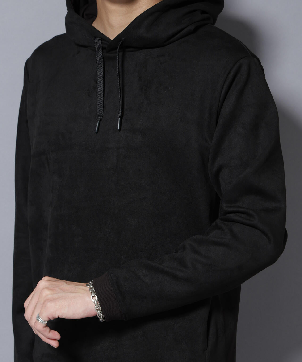 フェイクスエードフーディー 長袖