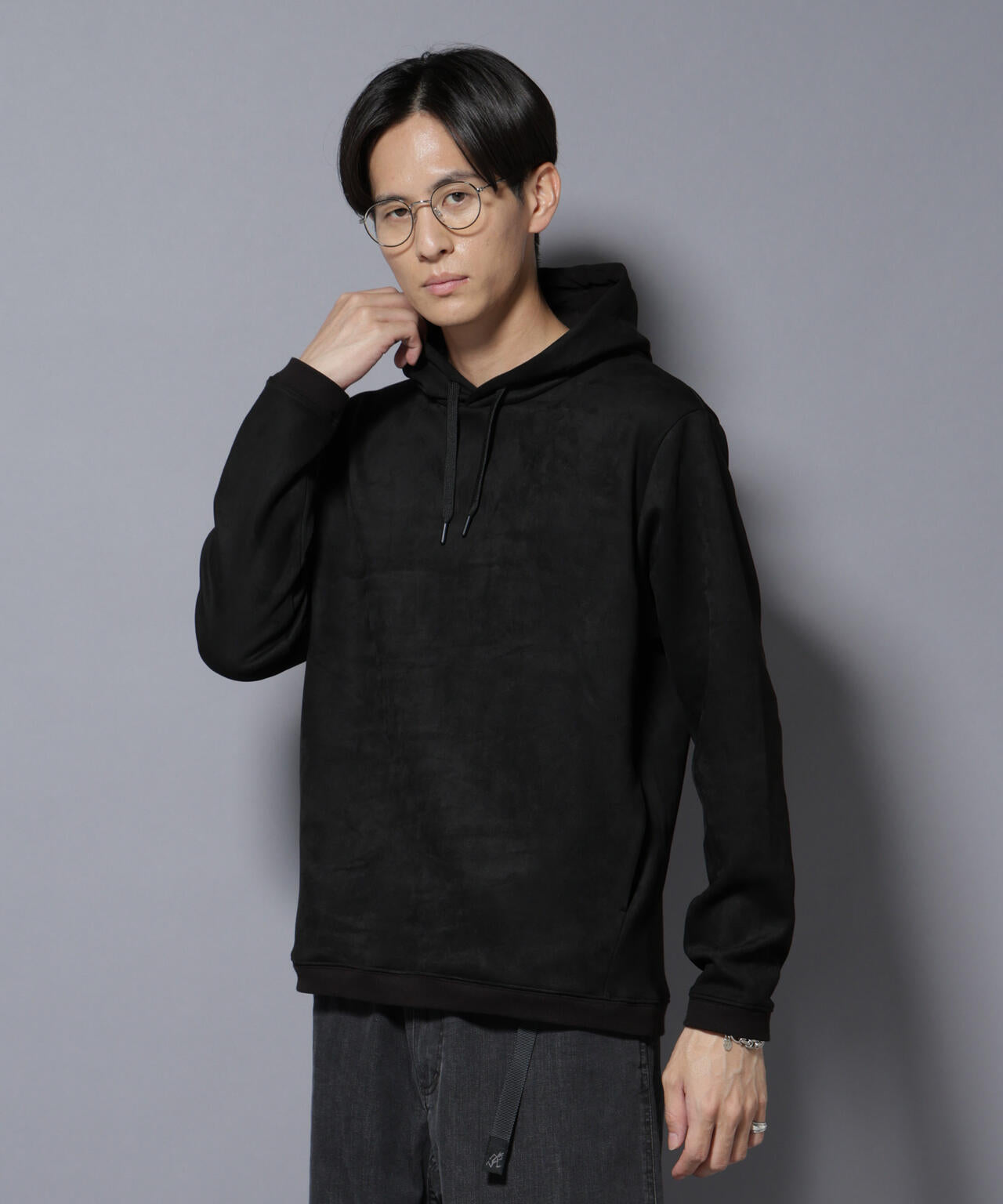 フェイクスエードフーディー 長袖