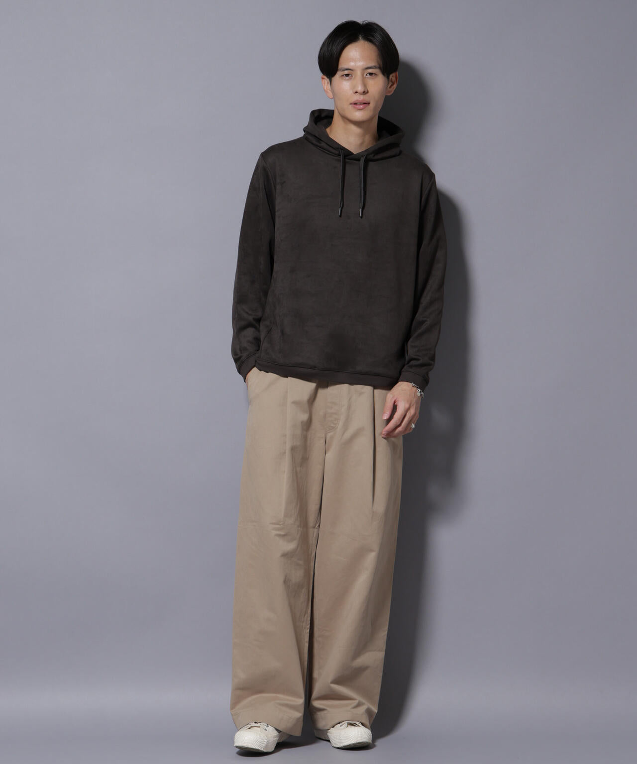 フェイクスエードフーディー 長袖