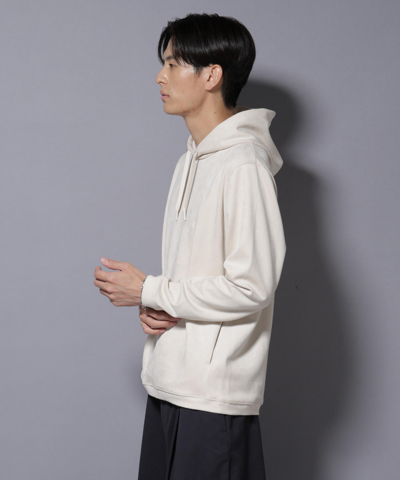 フェイクスエードフーディー 長袖