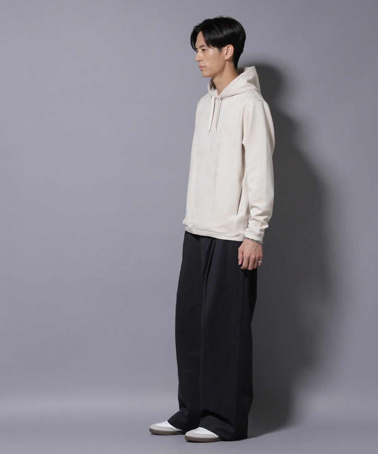 フェイクスエードフーディー 長袖