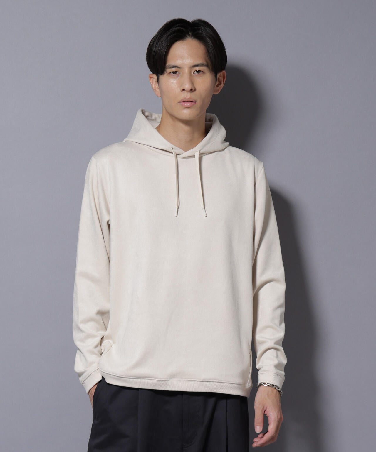 フェイクスエードフーディー 長袖