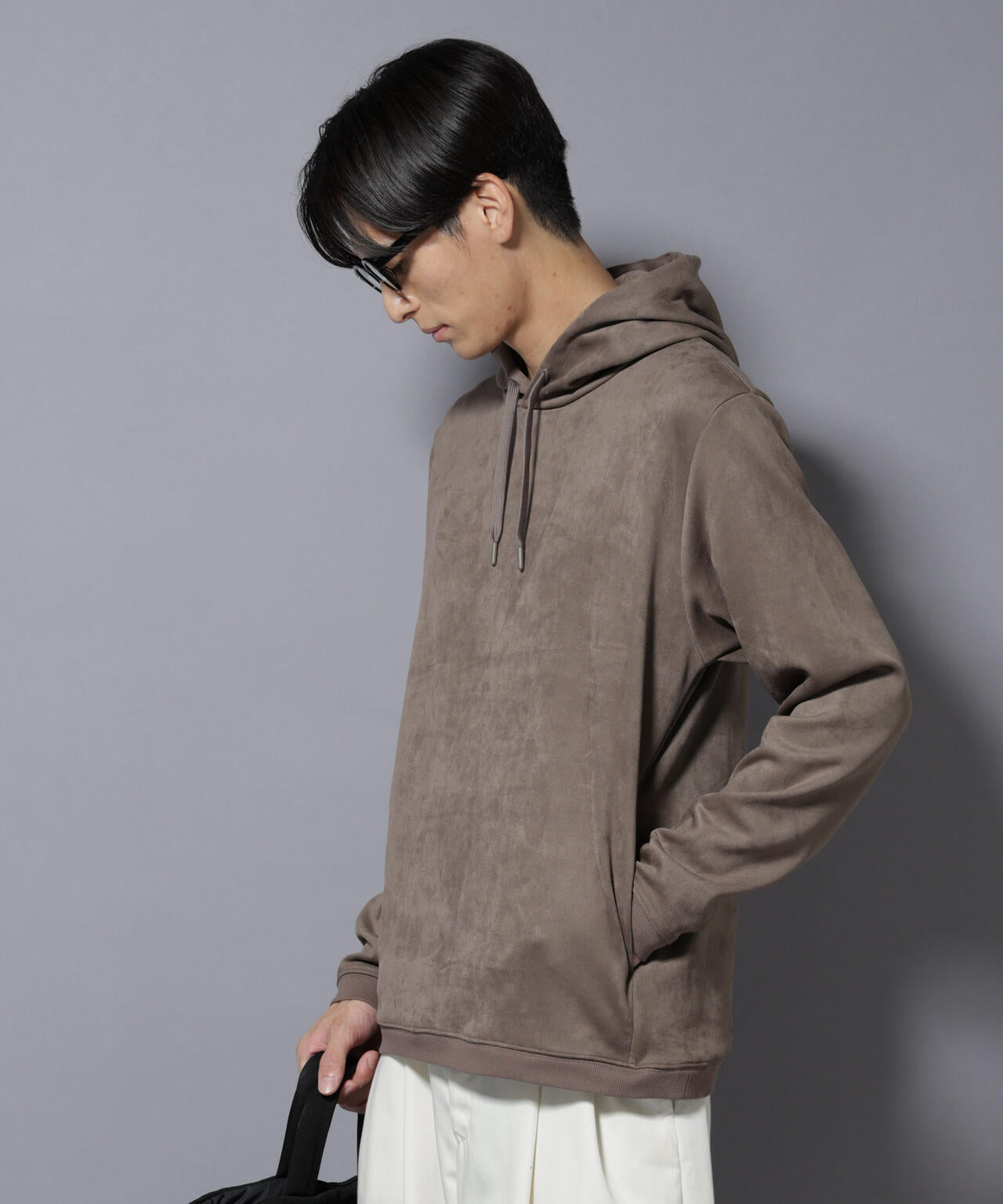 フェイクスエードフーディー 長袖