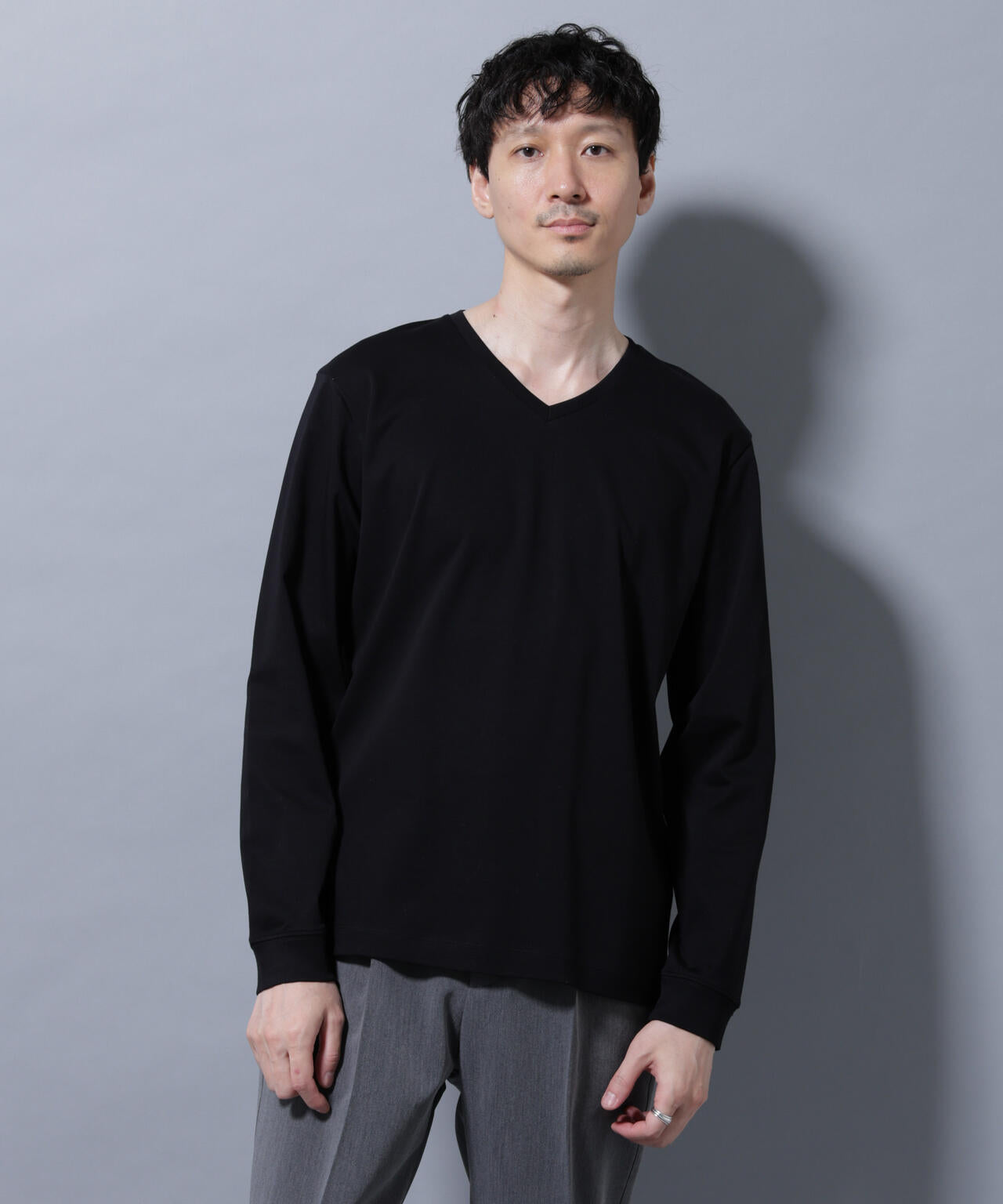 アンチスメルVネックTシャツ 長袖