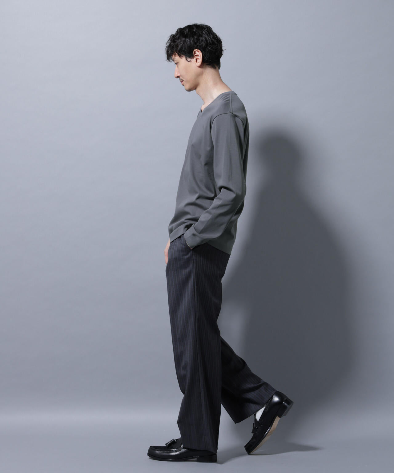 アンチスメルVネックTシャツ 長袖