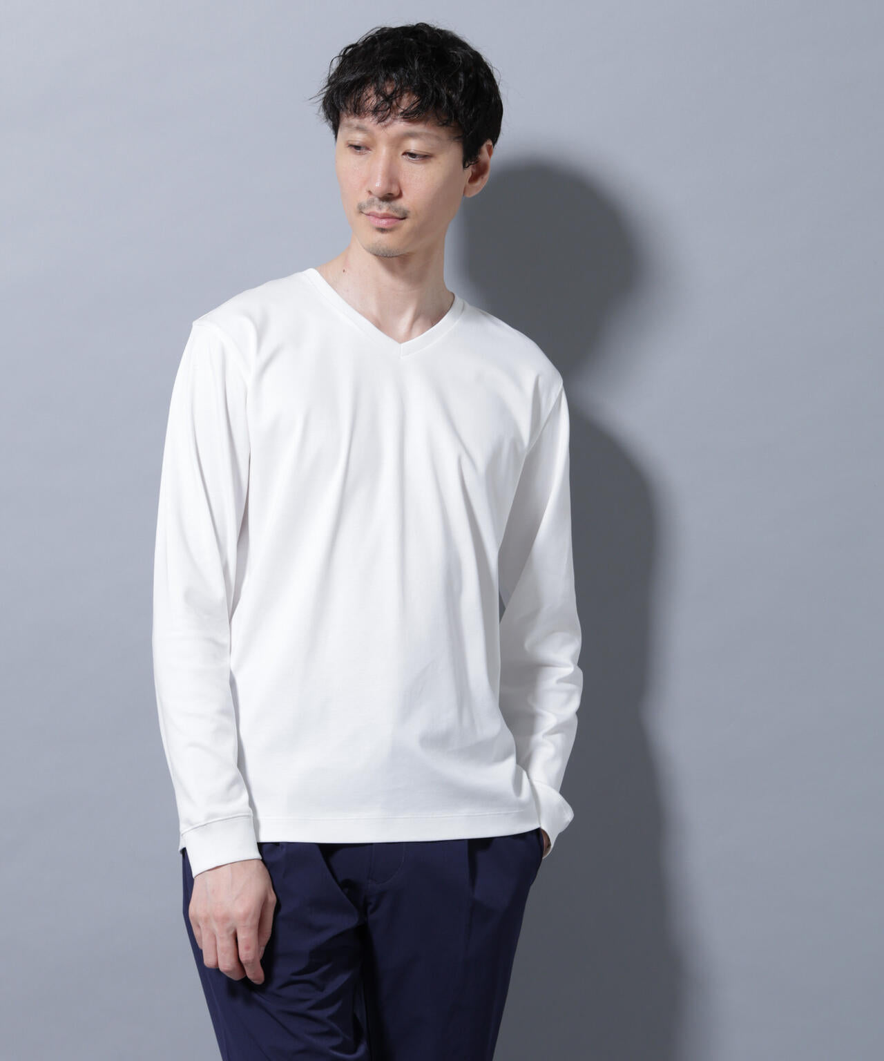 アンチスメルVネックTシャツ 長袖