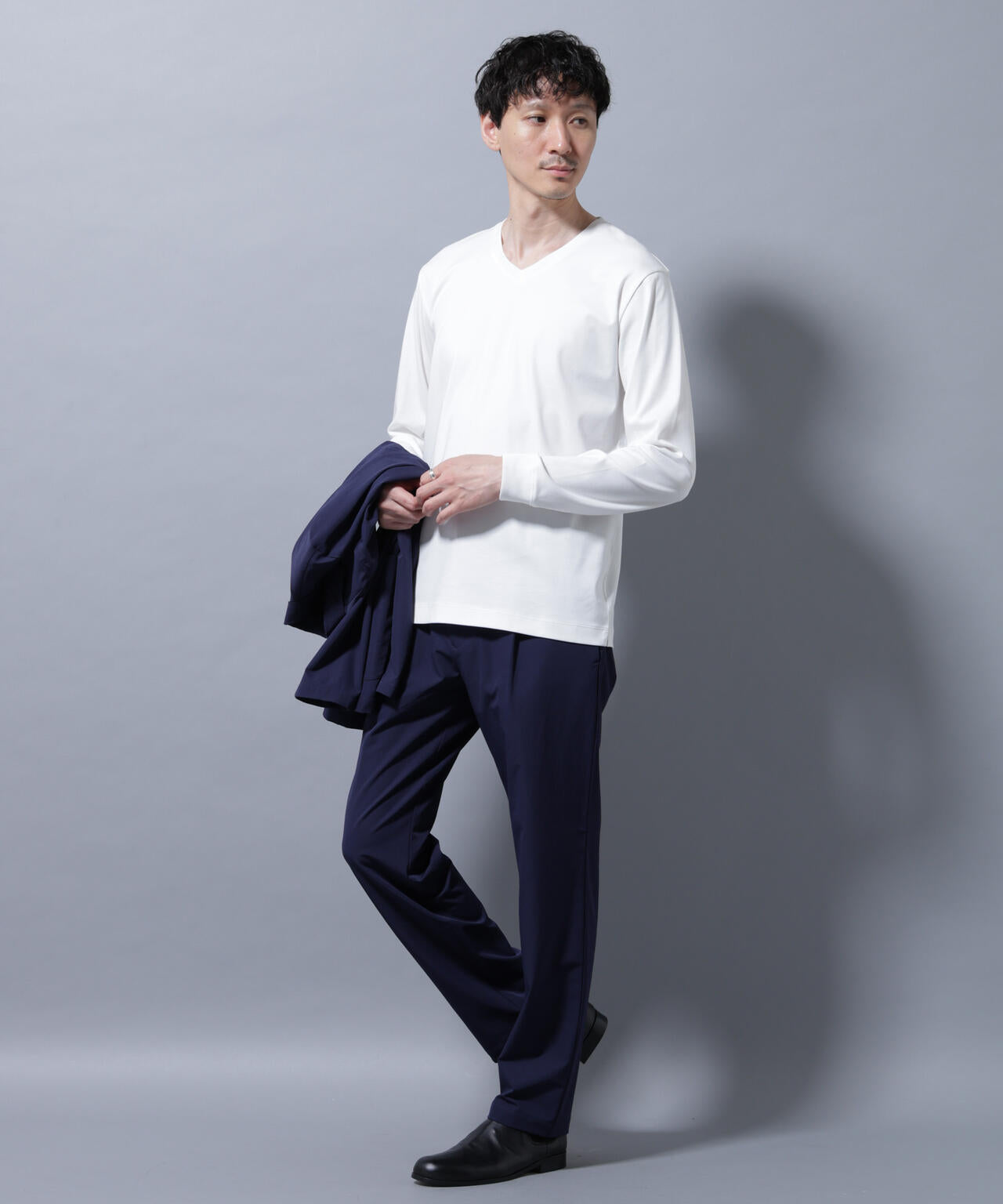 アンチスメルVネックTシャツ 長袖