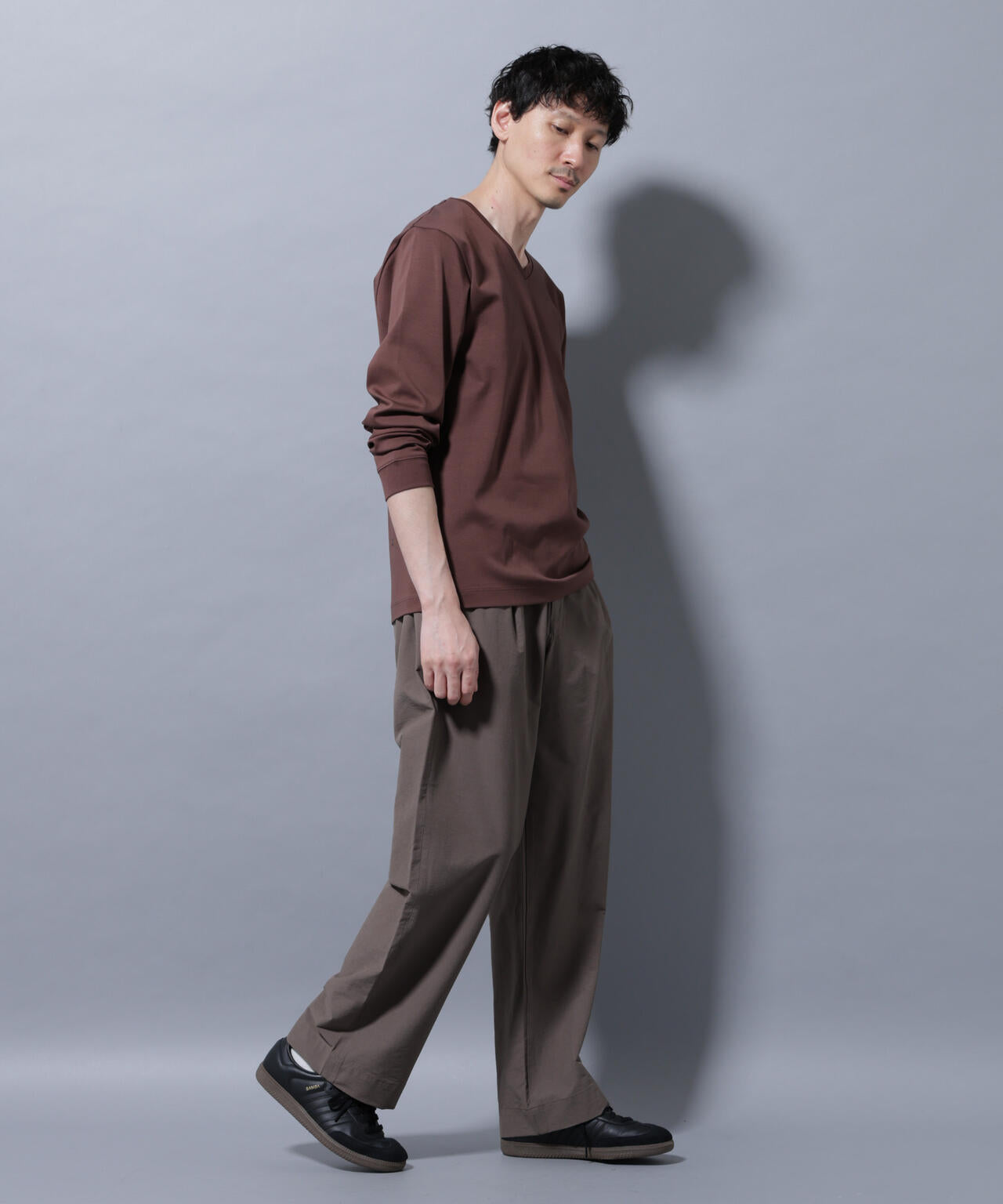 アンチスメルVネックTシャツ 長袖